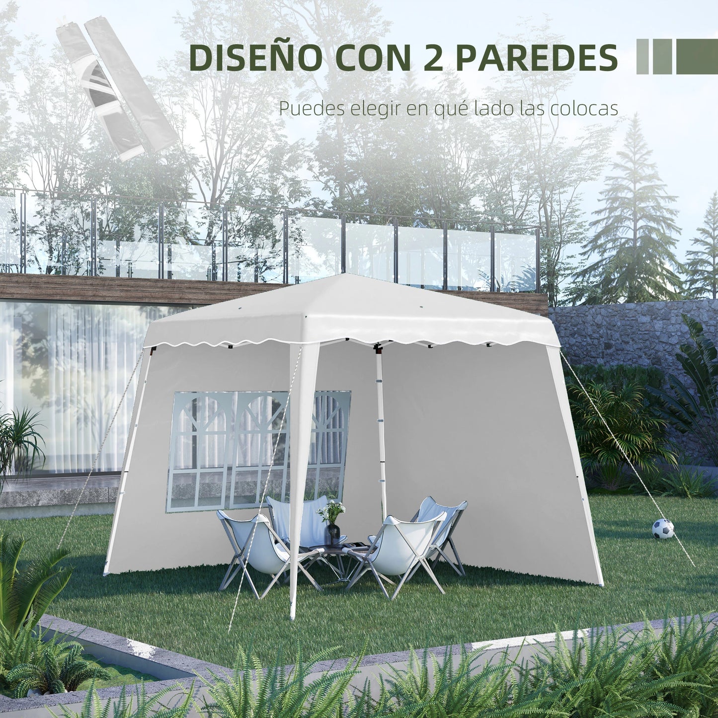 CARPA PLEGABLE NIVERA SUN 3X3 CON 2 PAREDES LATERALES image 2