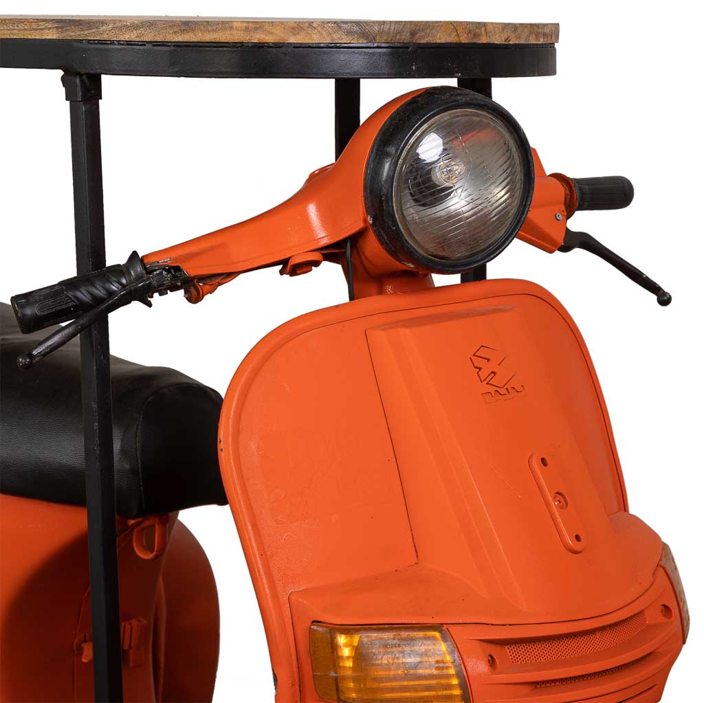 BARRA BOTELLERO MOTO VESPA ARTESANAL NARANJA image 3