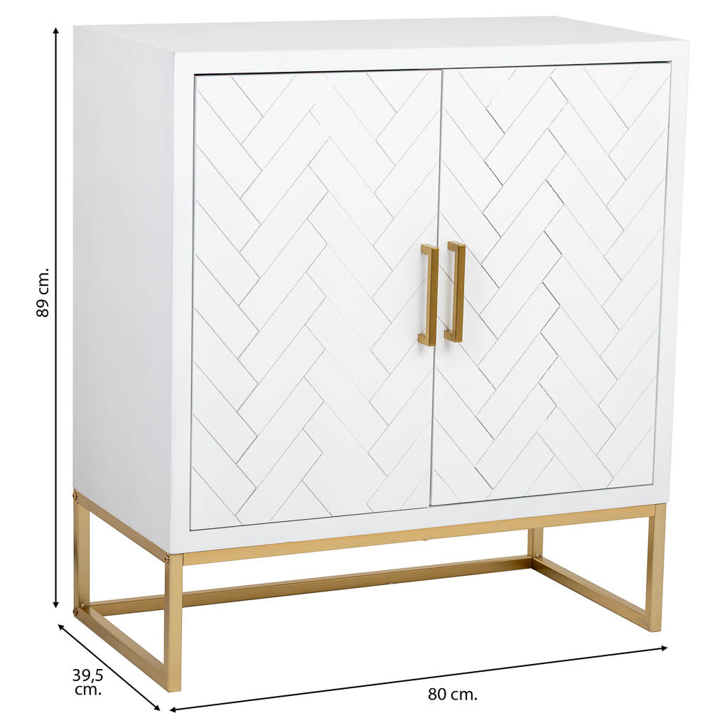 APARADOR MARTA DE MADERA Y METAL BLANCO 2 PUERTAS image 3