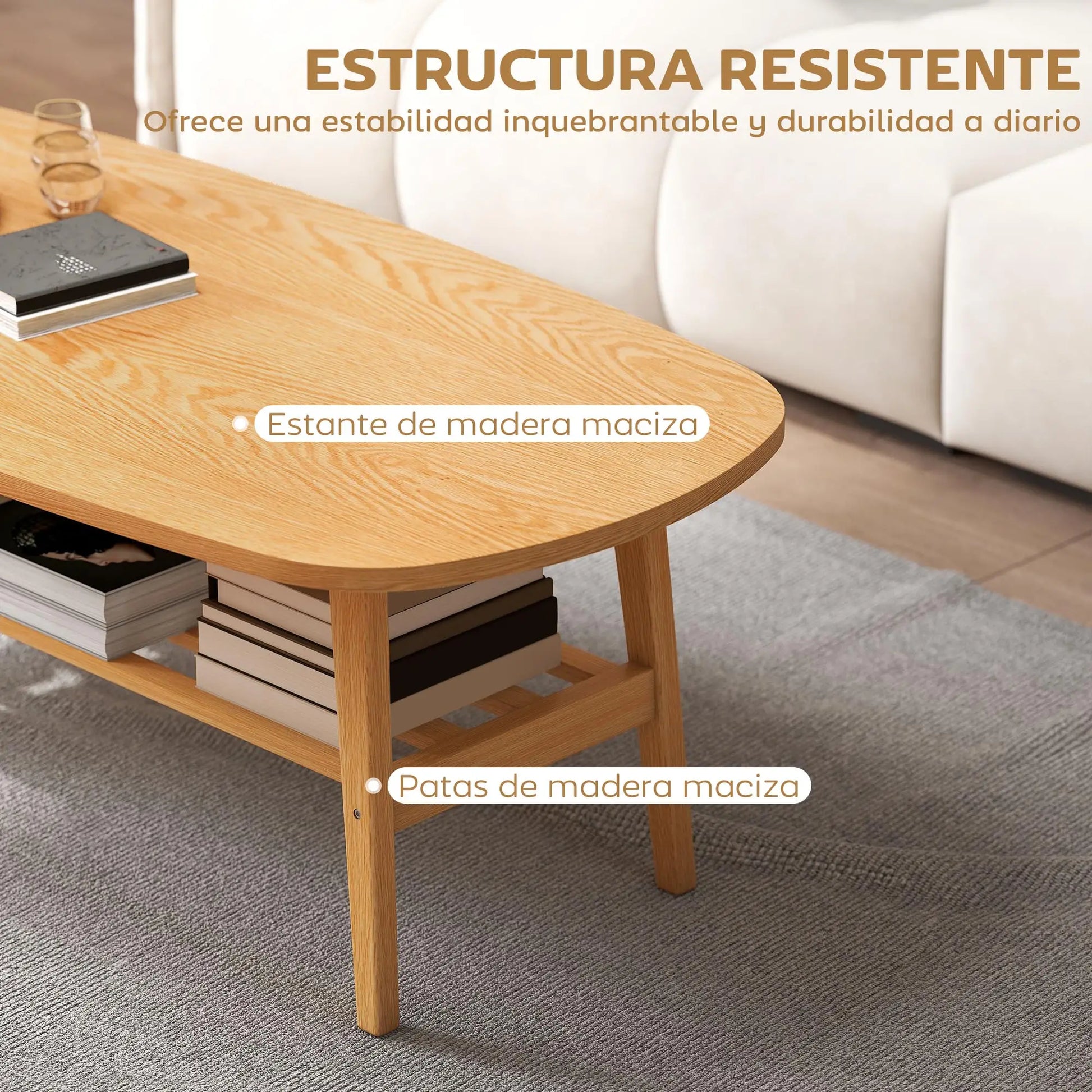 MESA DE CENTRO MODERNA OVALADA NORDIC OPEN image 3