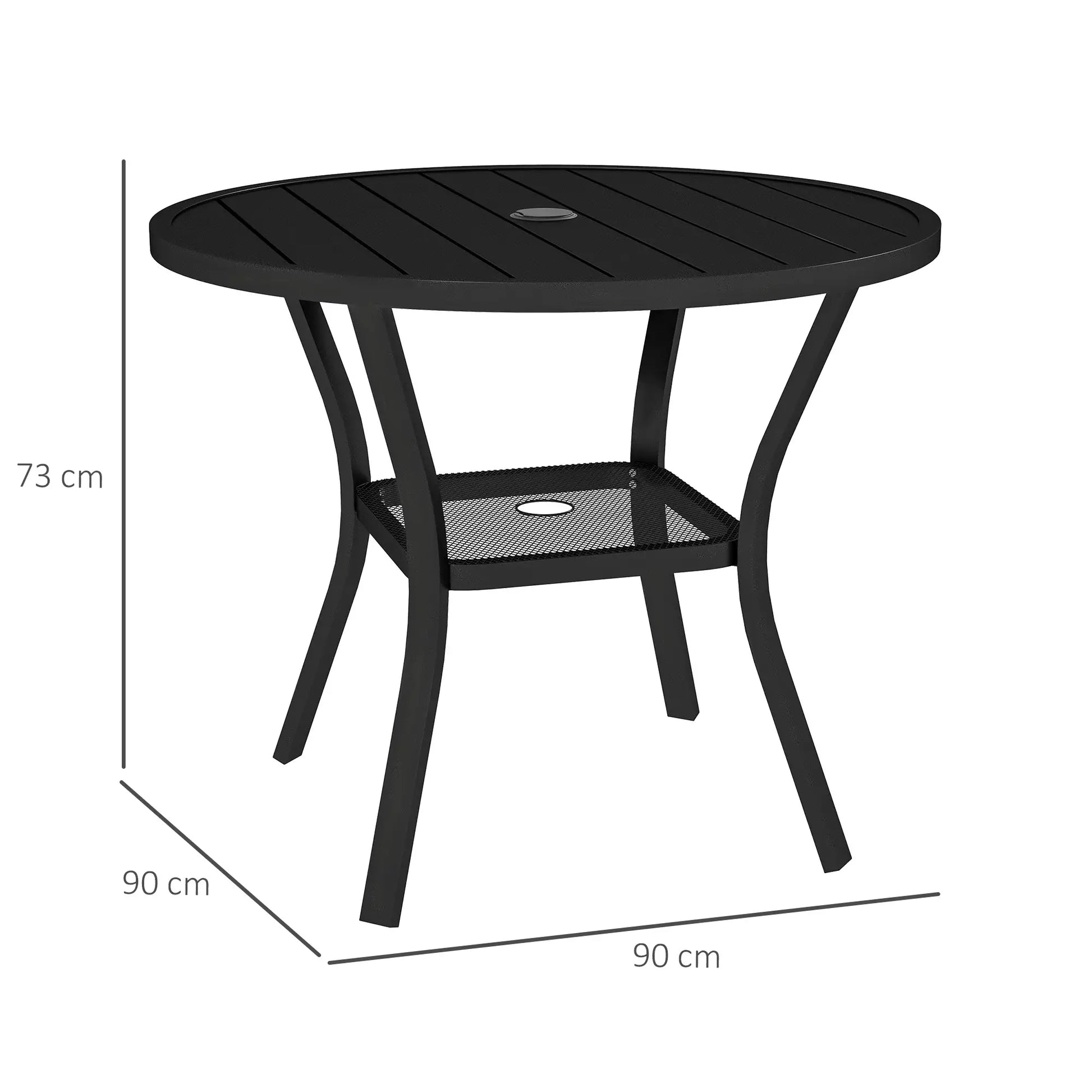 MESA DE COMEDOR EXTERIOR REDONDA BLACK SHADE Ø90 CM – CON ORIFICIO PARA SOMBRILL image 7