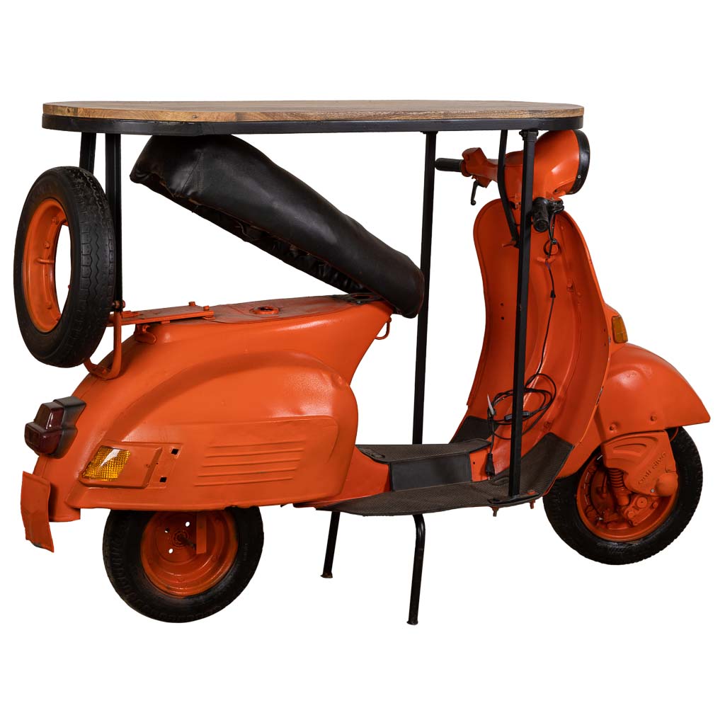 BARRA BOTELLERO MOTO VESPA ARTESANAL NARANJA image 2