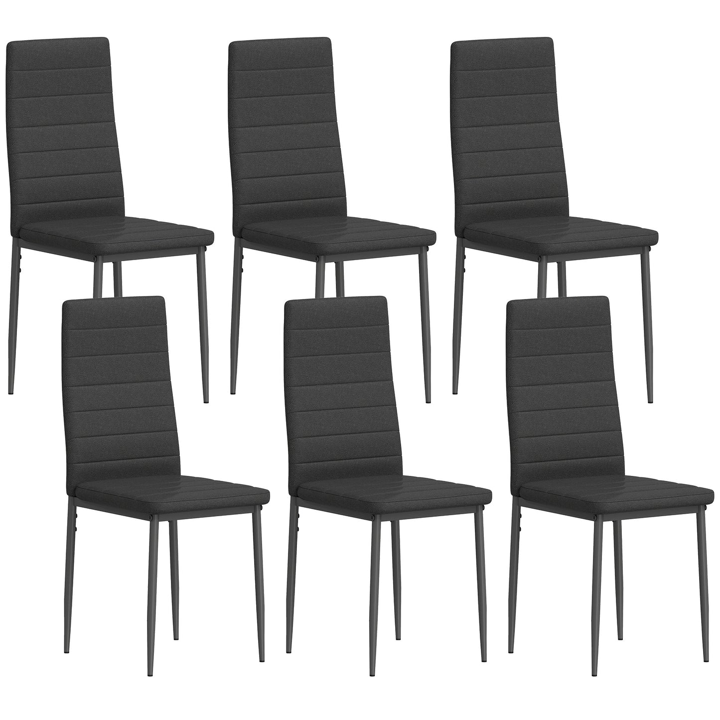 PACK DE 6 SILLAS DE COMEDOR LINO NEGRO – MODELO ATLAS image 6