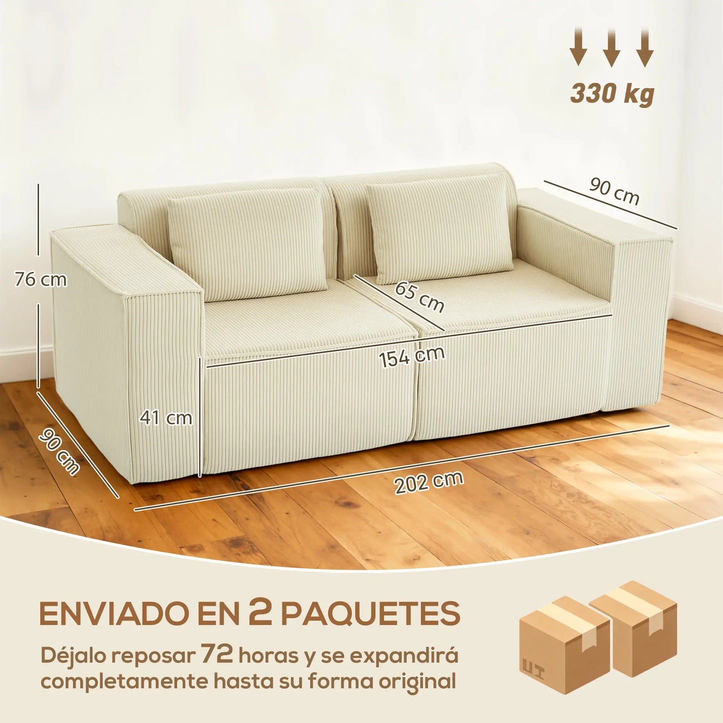SOFÁ 3 PLAZAS MODELO BRISAS – PANA BEIGE image 1