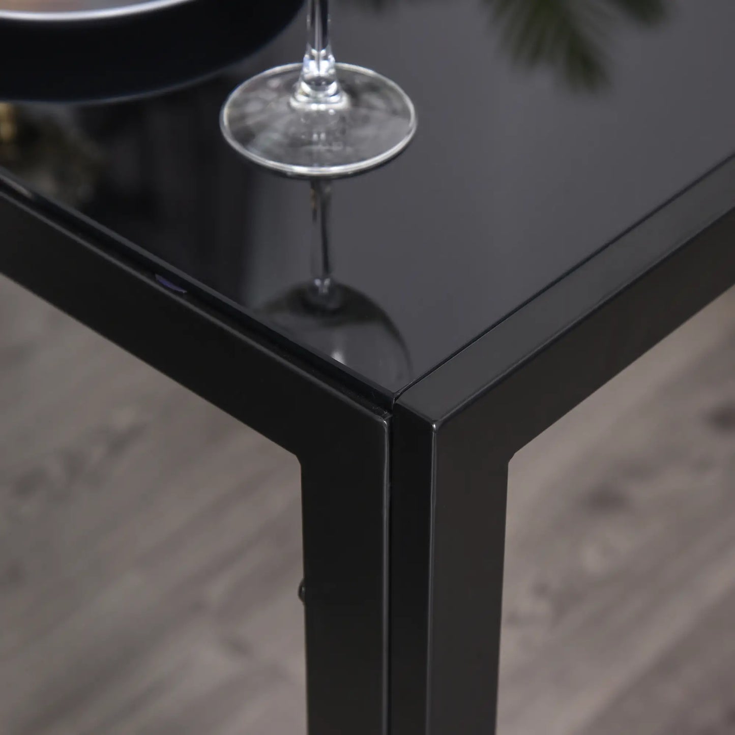 🖤 Conjunto de Comedor CRISTALIA 120 cm – Mesa Cristal + 4 Sillas