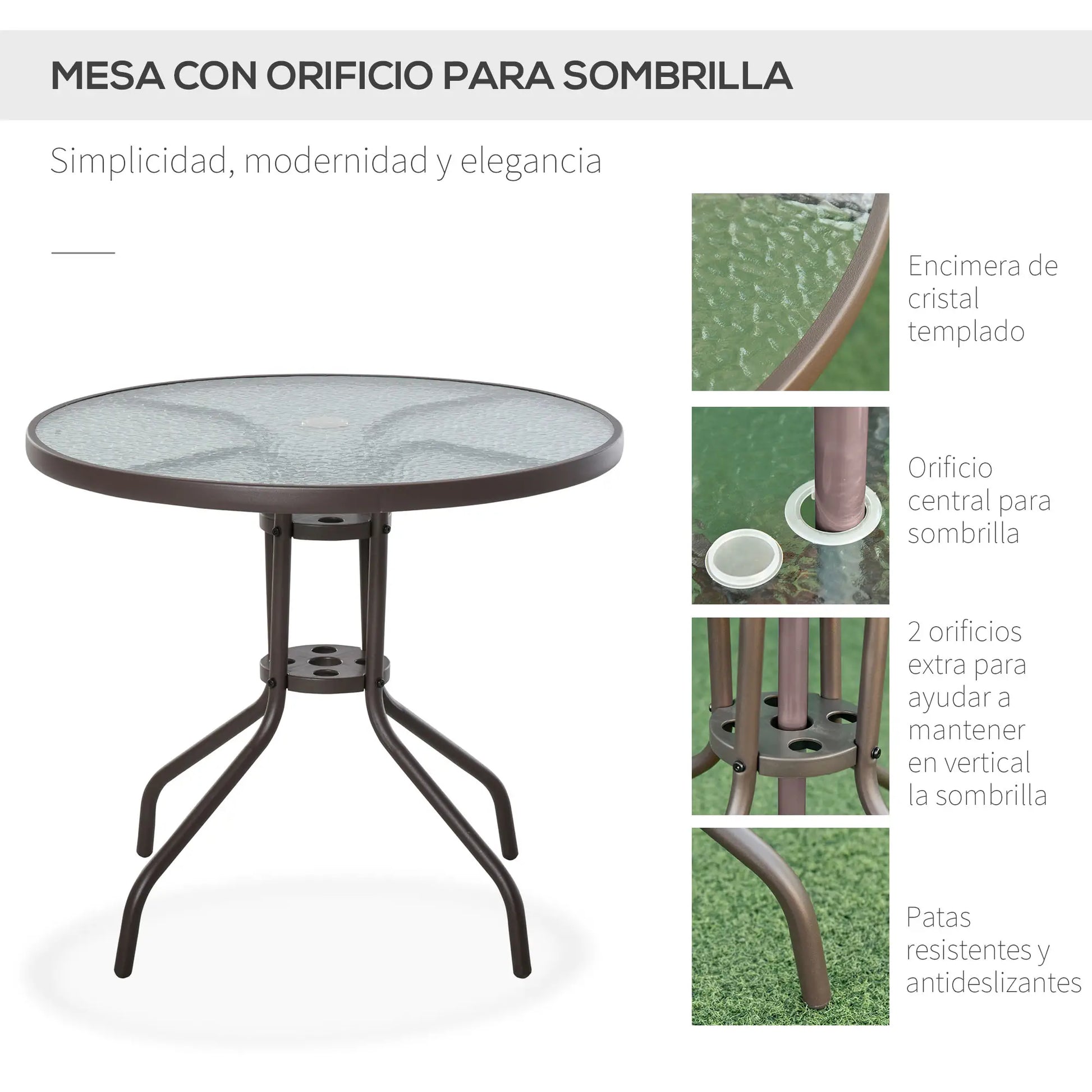 CONJUNTO DE JARDÍN 4 SILLAS + MESA + PARASOL SUN GARDEN BEIGE image 6