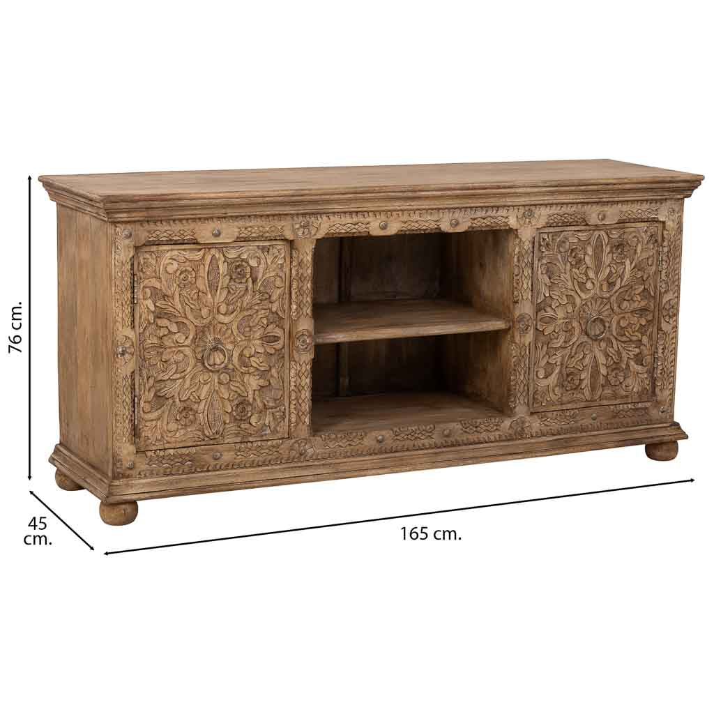 APARADOR DALIAN MARRÓN ENVEJECIDO 2 PUERTAS Y HUECO CENTRAL image 2