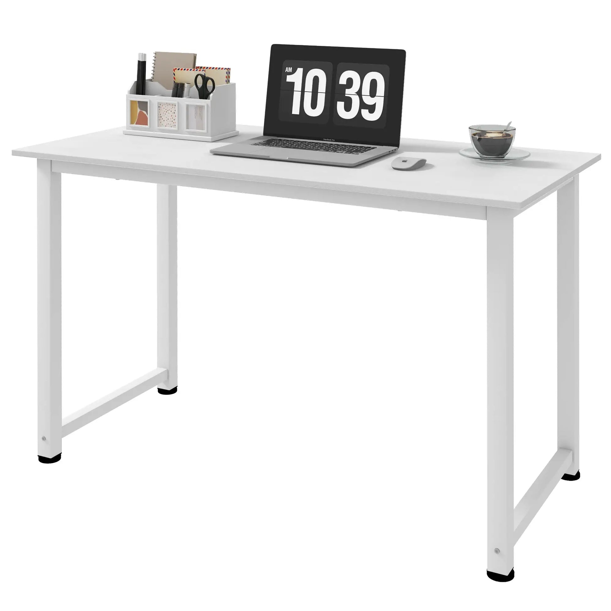 MESA DE ESCRITORIO MODERNA NORDIC STEEL 120x60 CM BLANCO image 4