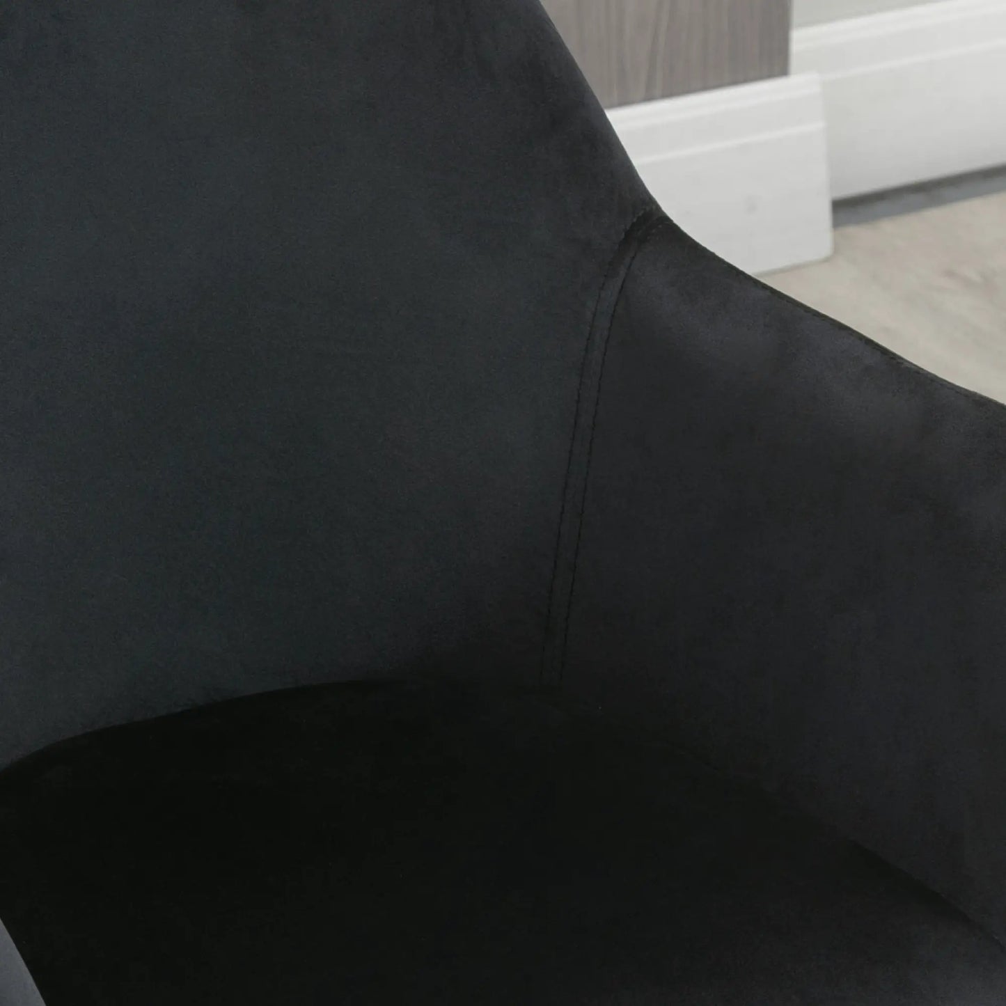 JUEGO DE 2 SILLAS DE COMEDOR MODERNAS TAPIZADAS EN TERCIOPELO – COLOR NEGRO image 3