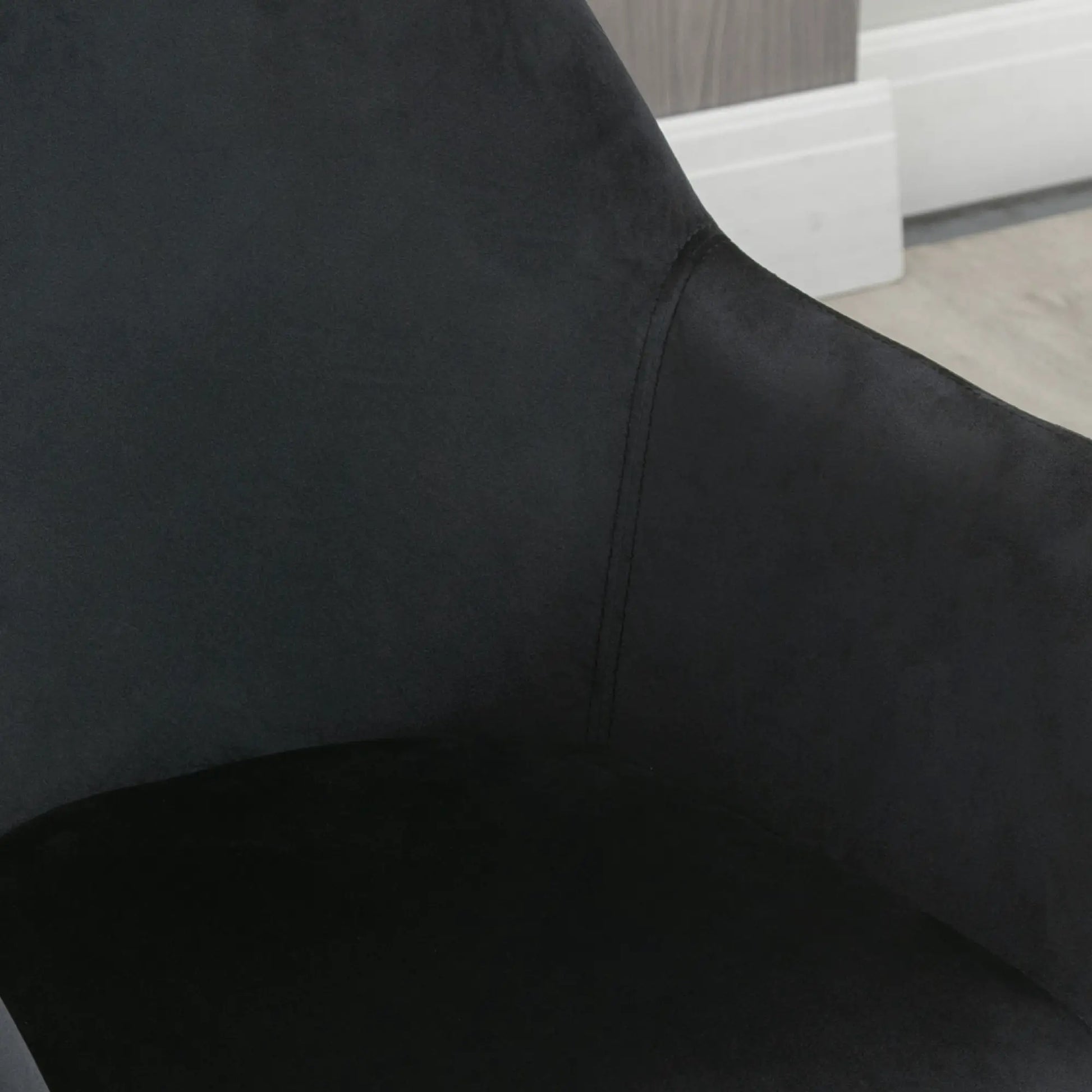 JUEGO DE 2 SILLAS DE COMEDOR MODERNAS TAPIZADAS EN TERCIOPELO – COLOR NEGRO image 3