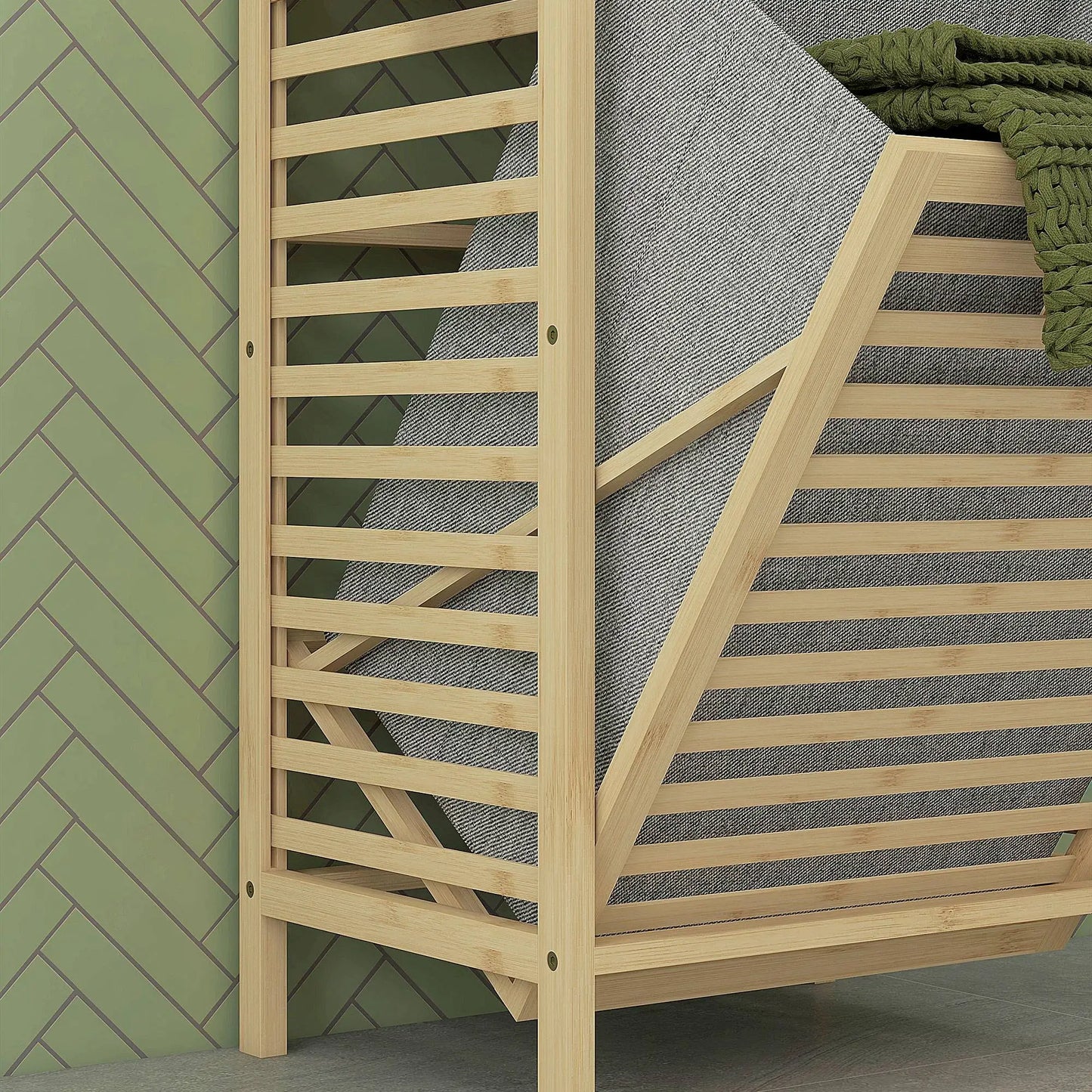 ESTANTERÍA DE BAÑO NATURAL BALENZA CON 3 ESTANTES Y CESTO PARA ROPA image 3