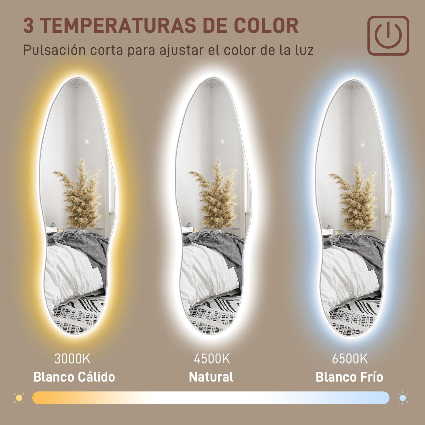 ESPEJO LED WAVE FULL BODY 3 TONOS image 5