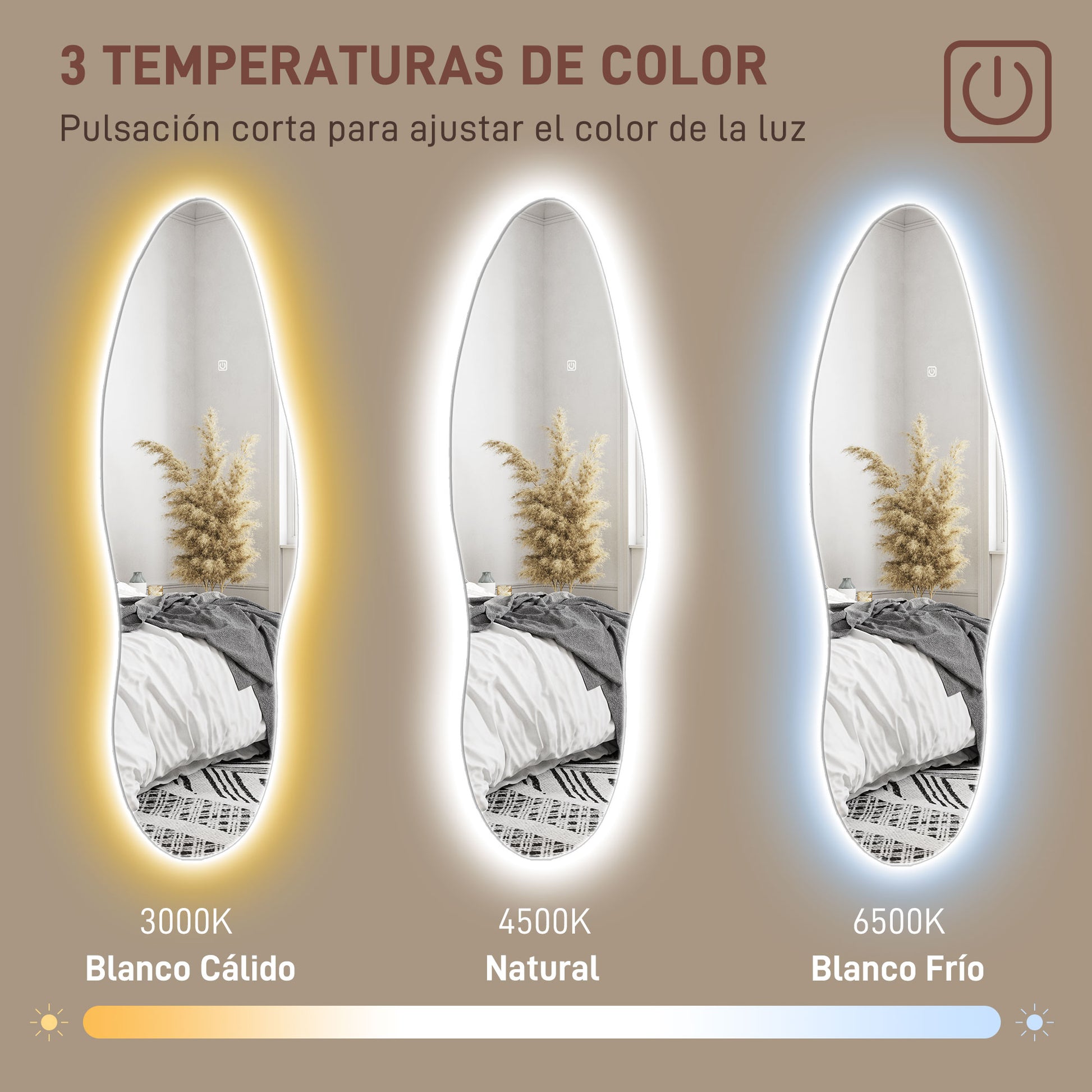 ESPEJO LED WAVE FULL BODY 3 TONOS image 5