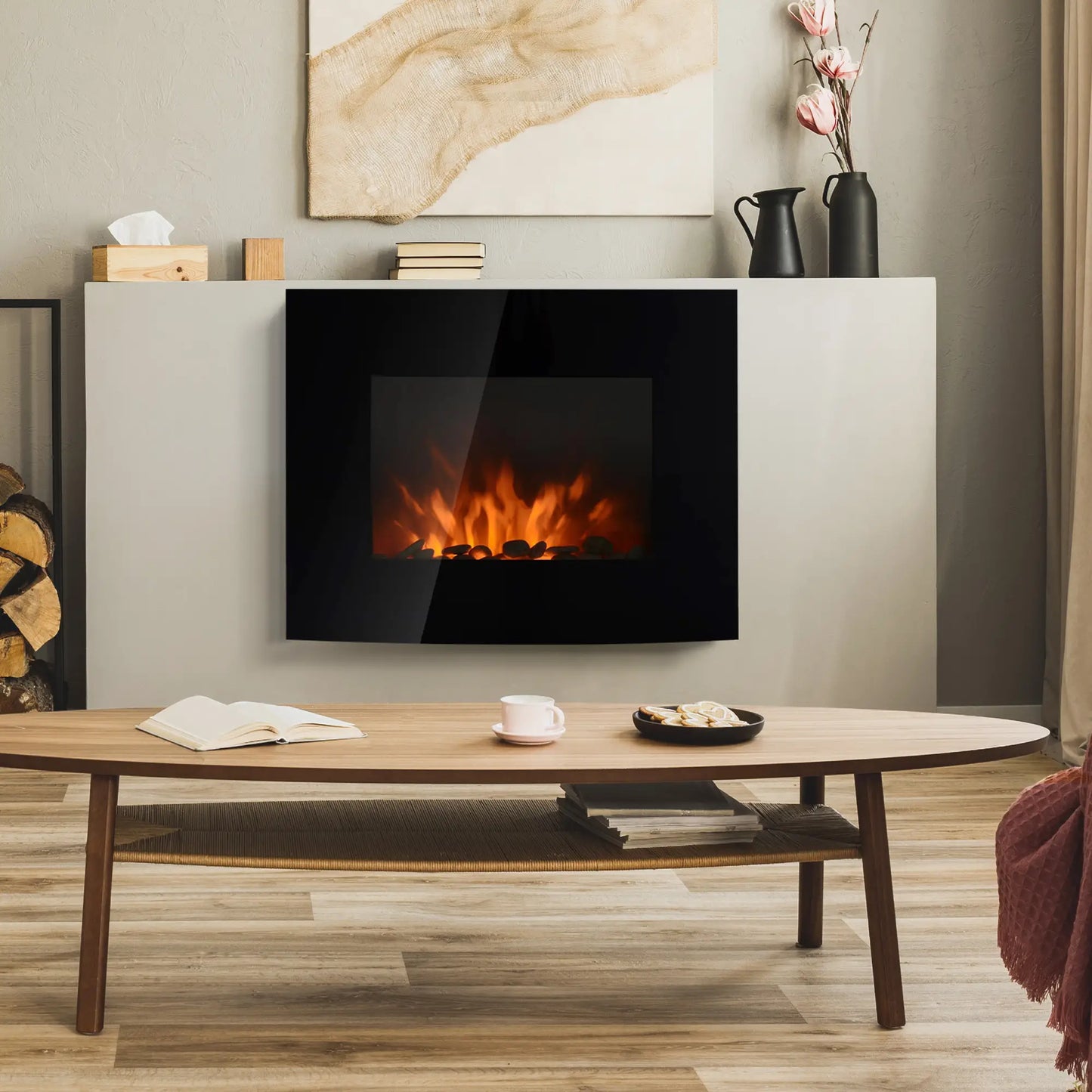 CHIMENEA ELÉCTRICA WALLHEAT ELEGANCE 1800W 65 CM NEGRO image 0