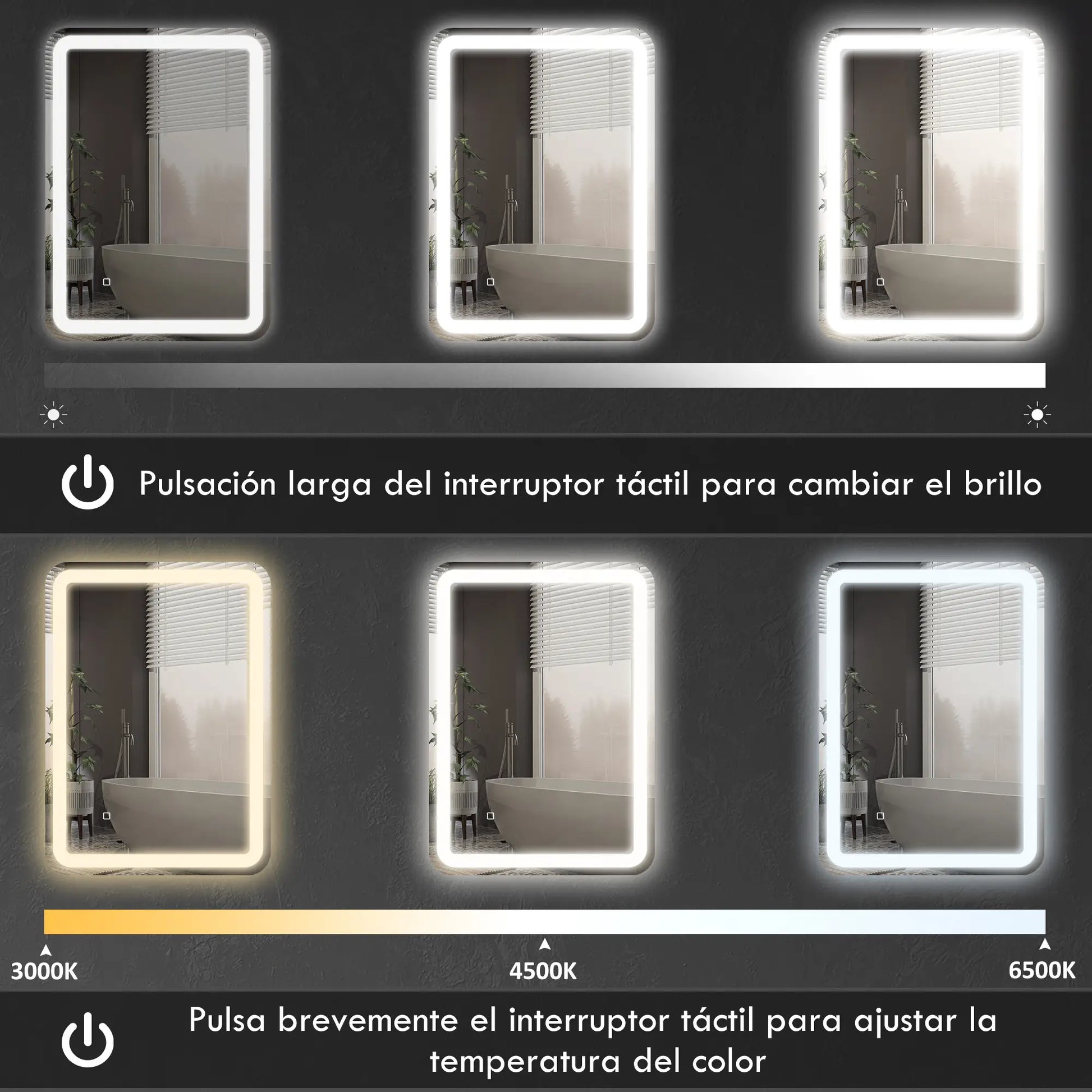 ESPEJO DE BAÑO LED LUMIRA AIR 60X80 CON ANTIVAHO Y MEMORIA image 1