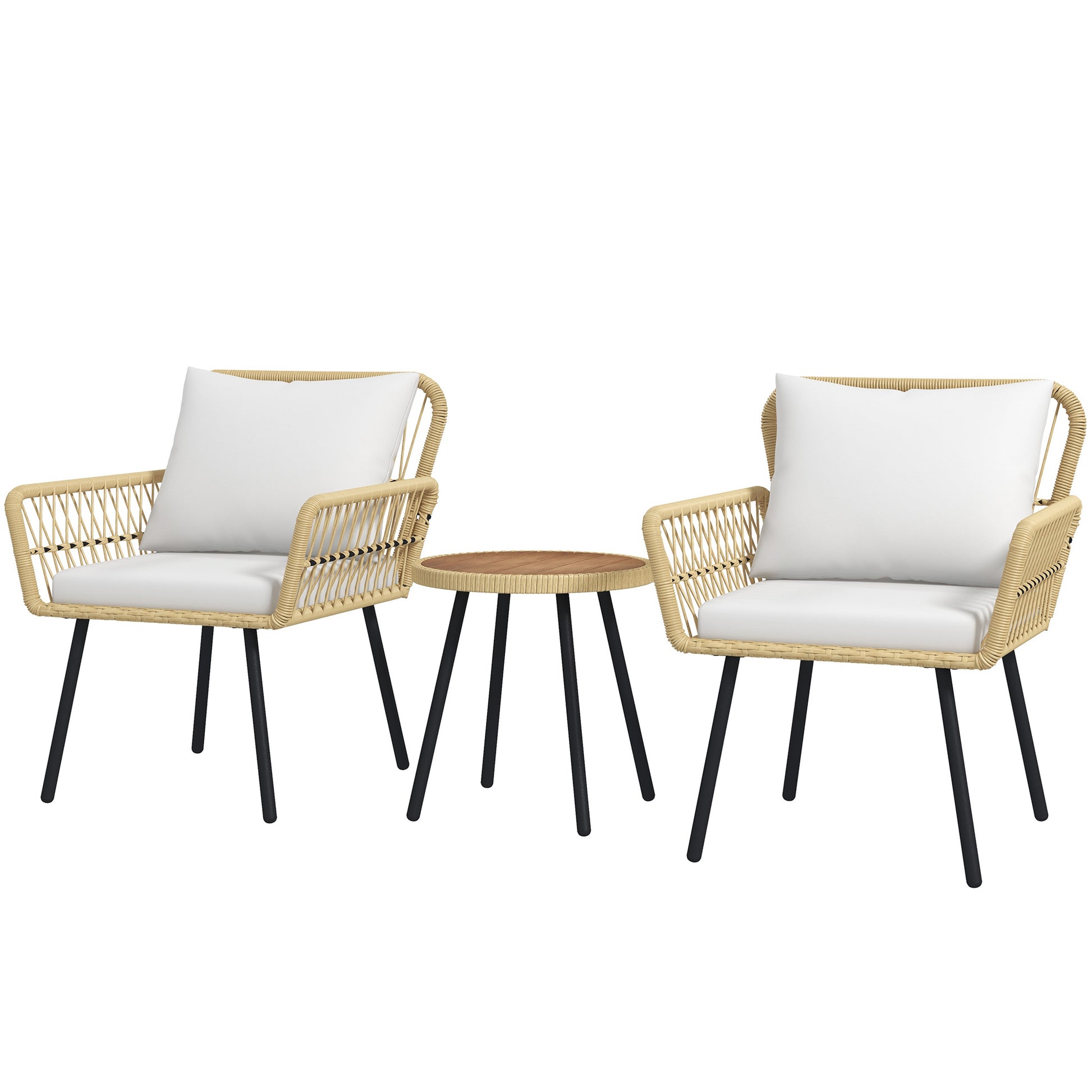 CONJUNTO DE JARDÍN RATÁN PE 2 SILLONES + MESA REDONDA – MODELO BALI image 3