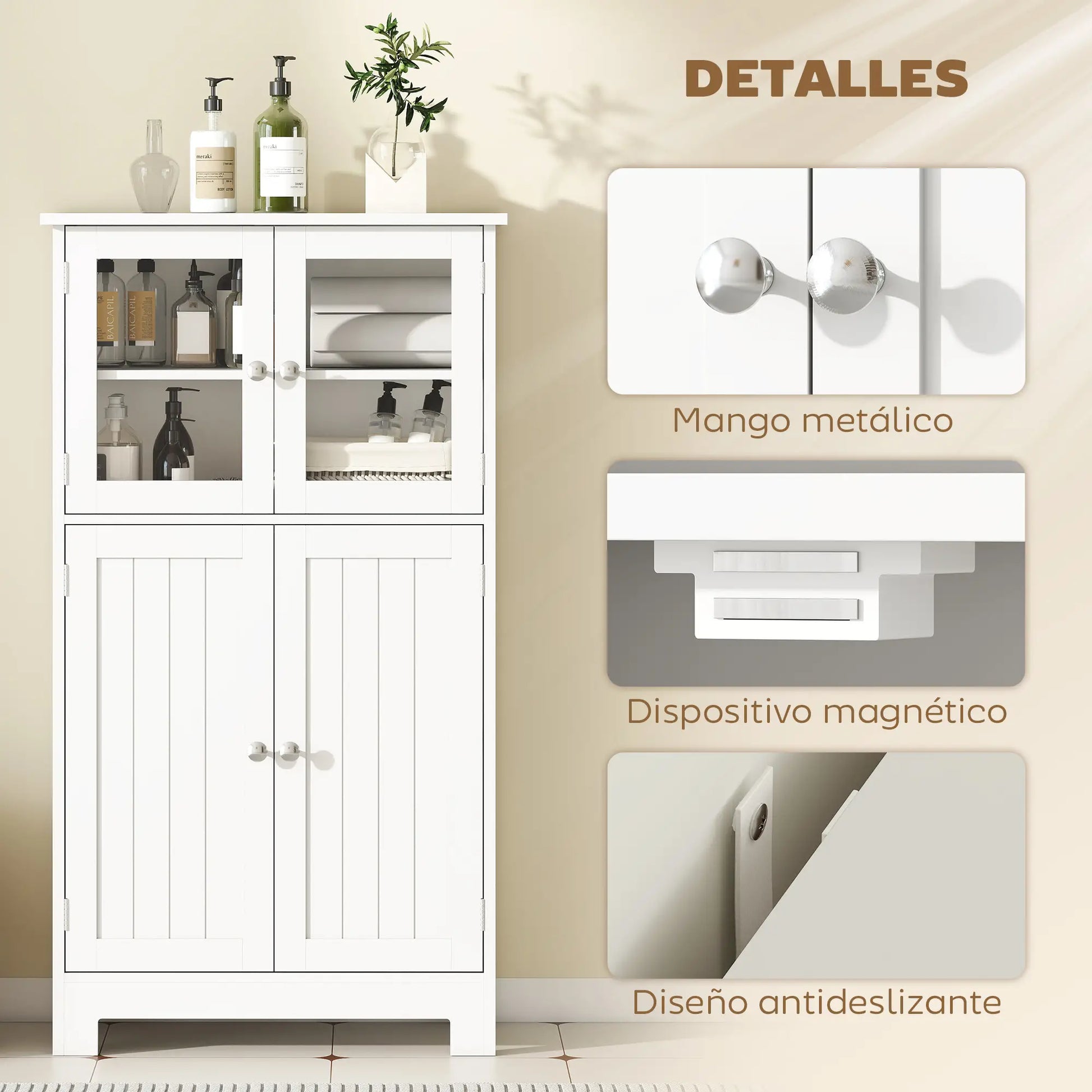 ARMARIO AUXILIAR DE BAÑO LUMEN GLASS 60 BLANCO image 5