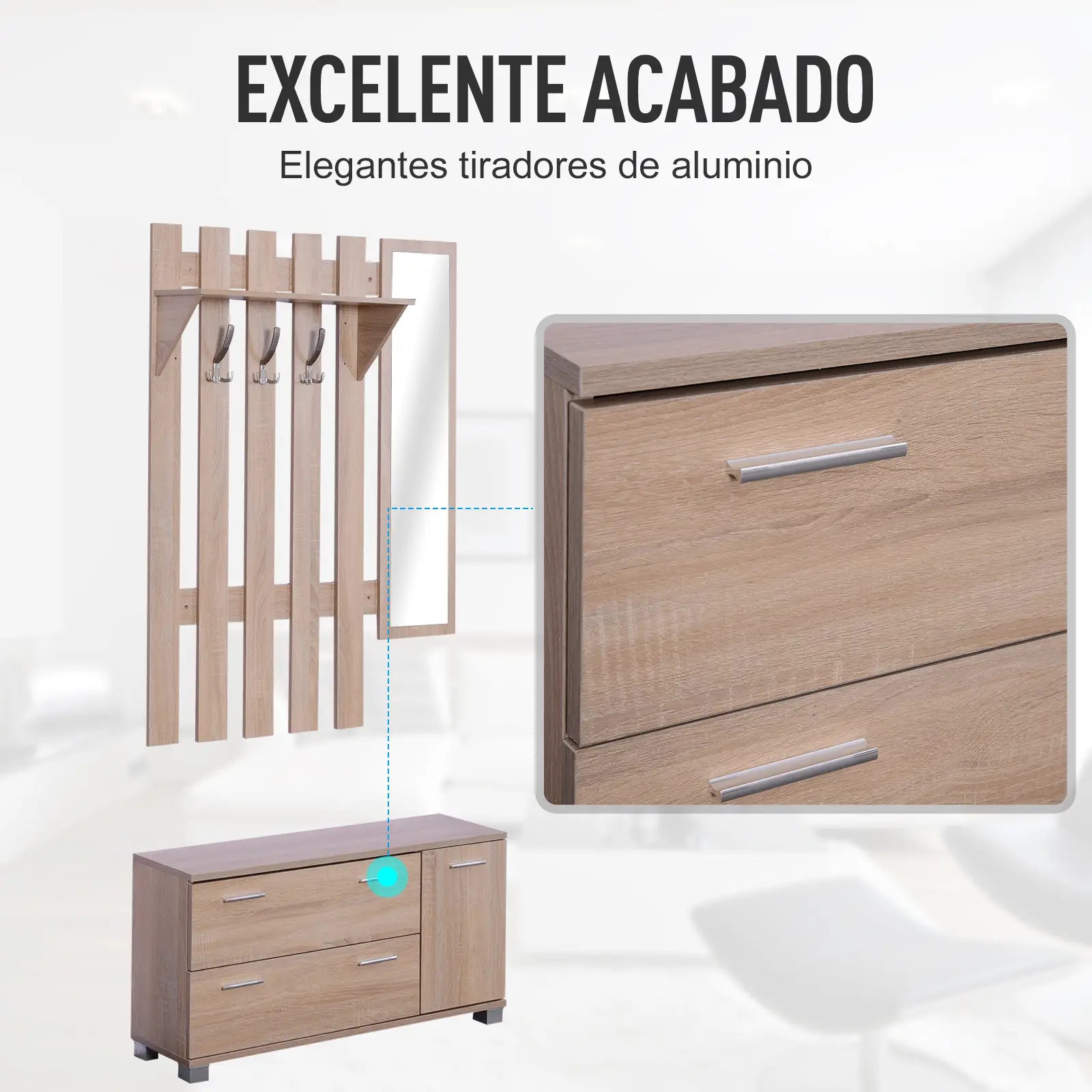 RECIBIDOR ROBLE HOMEWELCOMER 3 EN 1 image 2