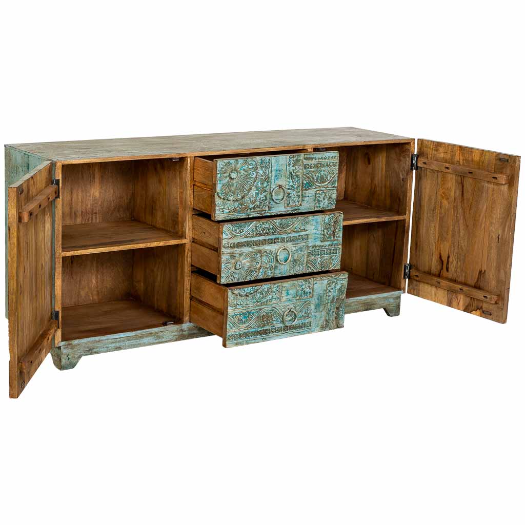 APARADOR DALIAN AQUA GREEN VINTAGE ARTESANAL image 1