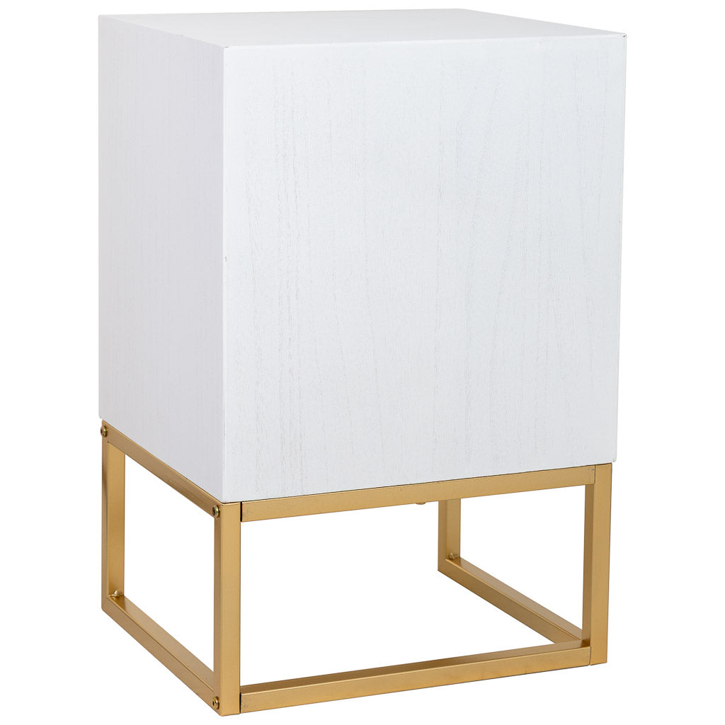 MESITA DE NOCHE MARTA BLANCA DE MADERA Y METAL CON 1 PUERTA image 6