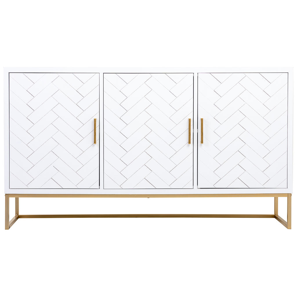 APARADOR MARTA DE MADERA Y METAL BLANCO 3 PUERTAS image 2