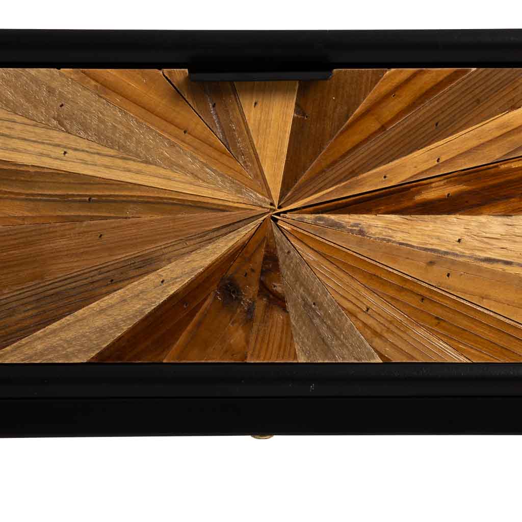MESITA DE NOCHE TAKI DE MADERA RECUPERADA NEGRA 1 CAJÓN image 5
