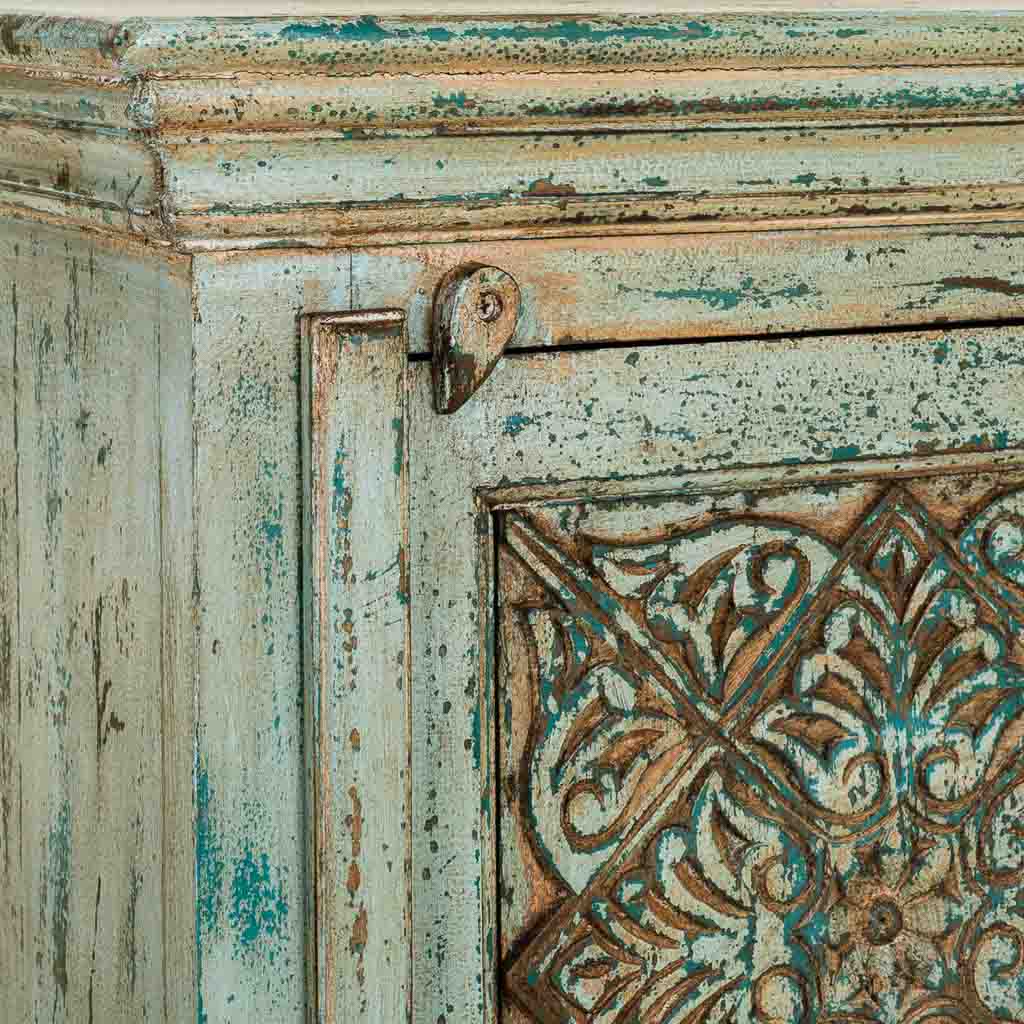 ARMARIO DALIAN VERDE AGUAMARINA ARTESANAL DE MADERA MACIZA image 5