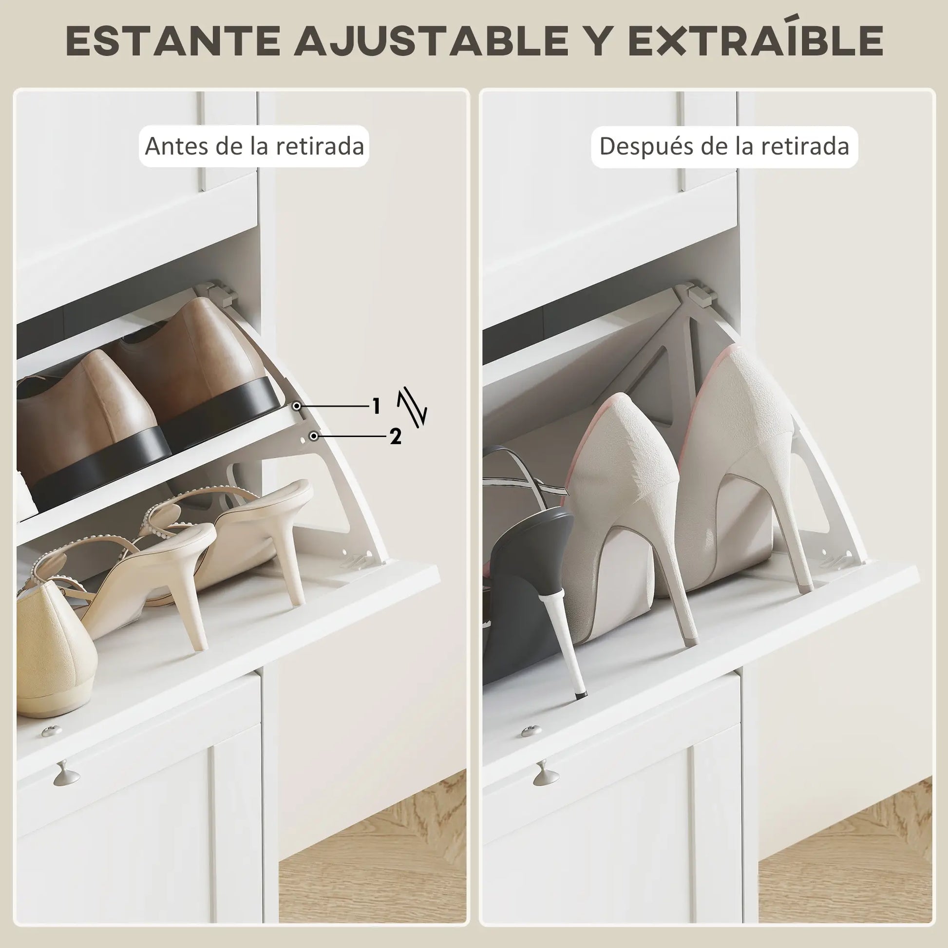 ZAPATERO MODERNO LUMEN 18 CON 3 CAJONES ABATIBLES image 6