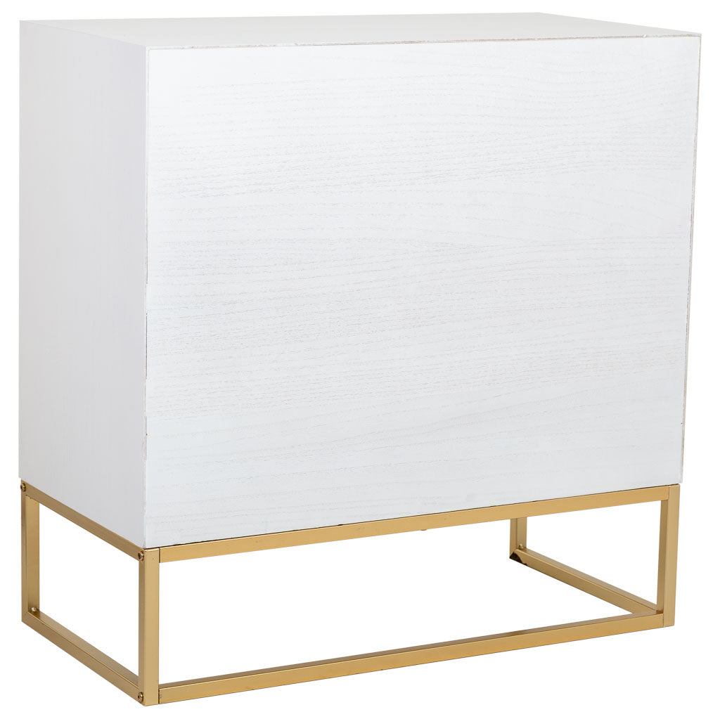 CÓMODA MARTA DE MADERA Y METAL BLANCA 3 CAJONES image 6