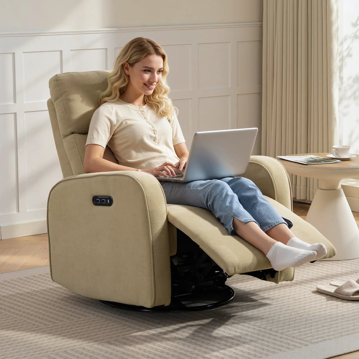 SILLÓN RELAX ELÉCTRICO LUMERA COMFORT DUO GIRATORIO Y BALANCÍN CON DOBLE MOTOR image 7