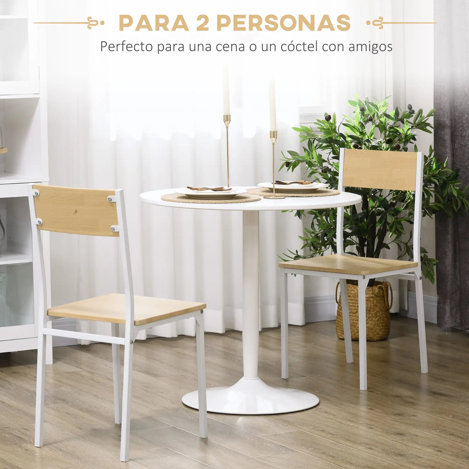 MESA DE COMEDOR REDONDA 80 CM BLANCA O NEGRA – MODELO NÁPOLES image 5