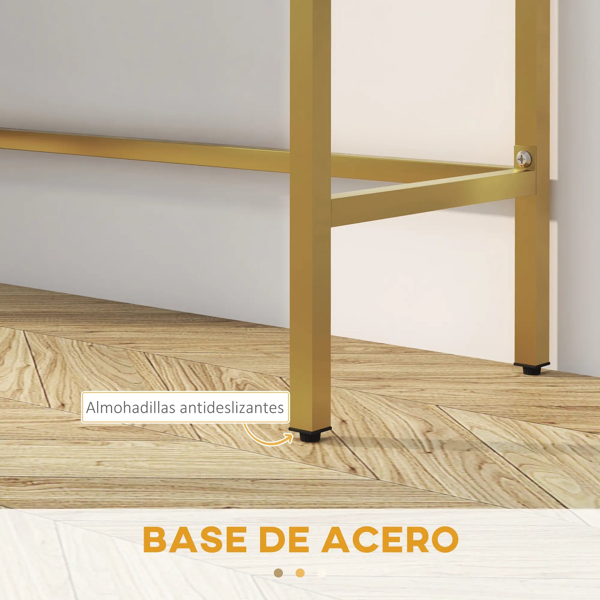 CONSOLA MODERNA BLANCA “GOLDEN LINE DOUBLE DRAWER” image 3