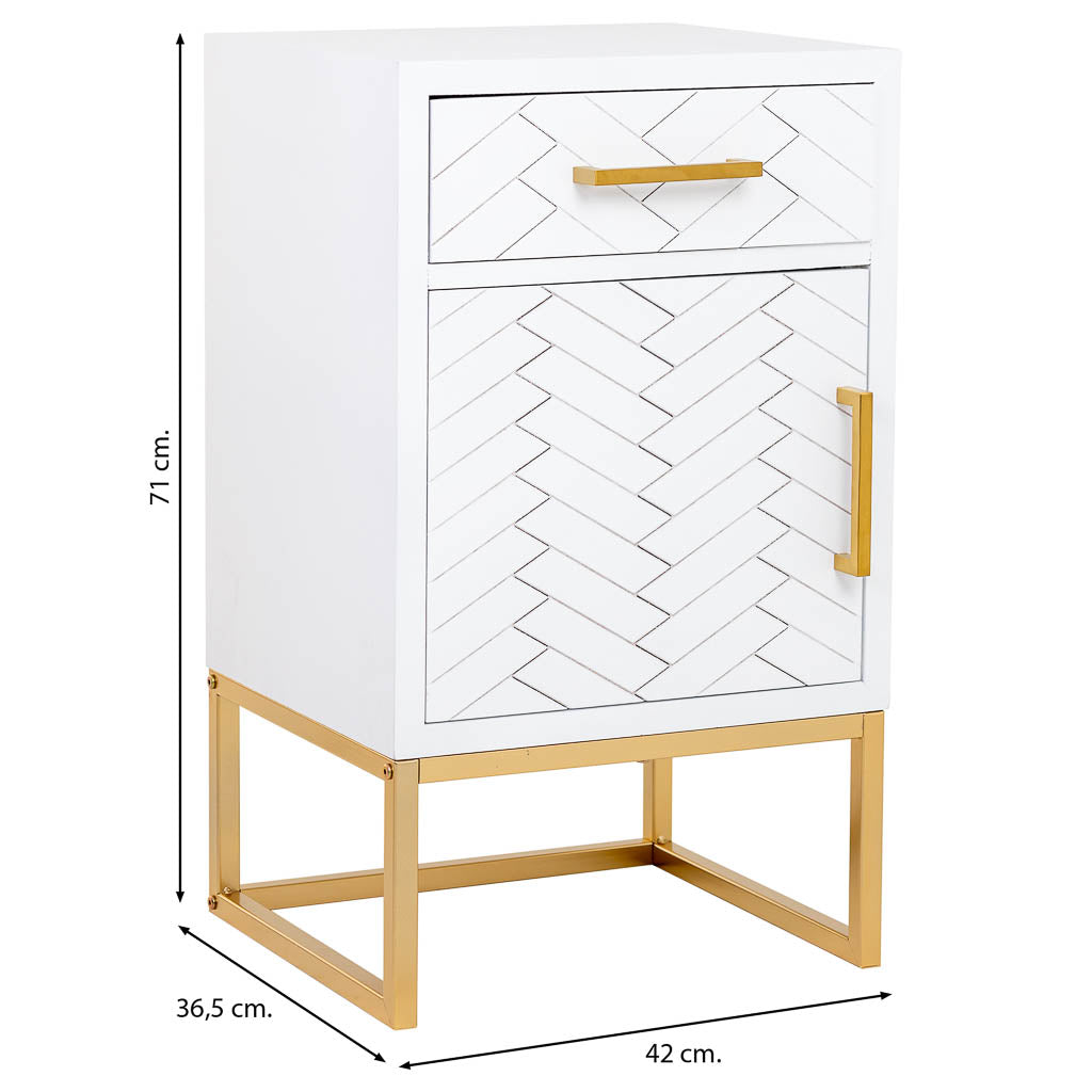 MESITA DE NOCHE BLANCA INDUSTRIAL MARTA ONE image 2