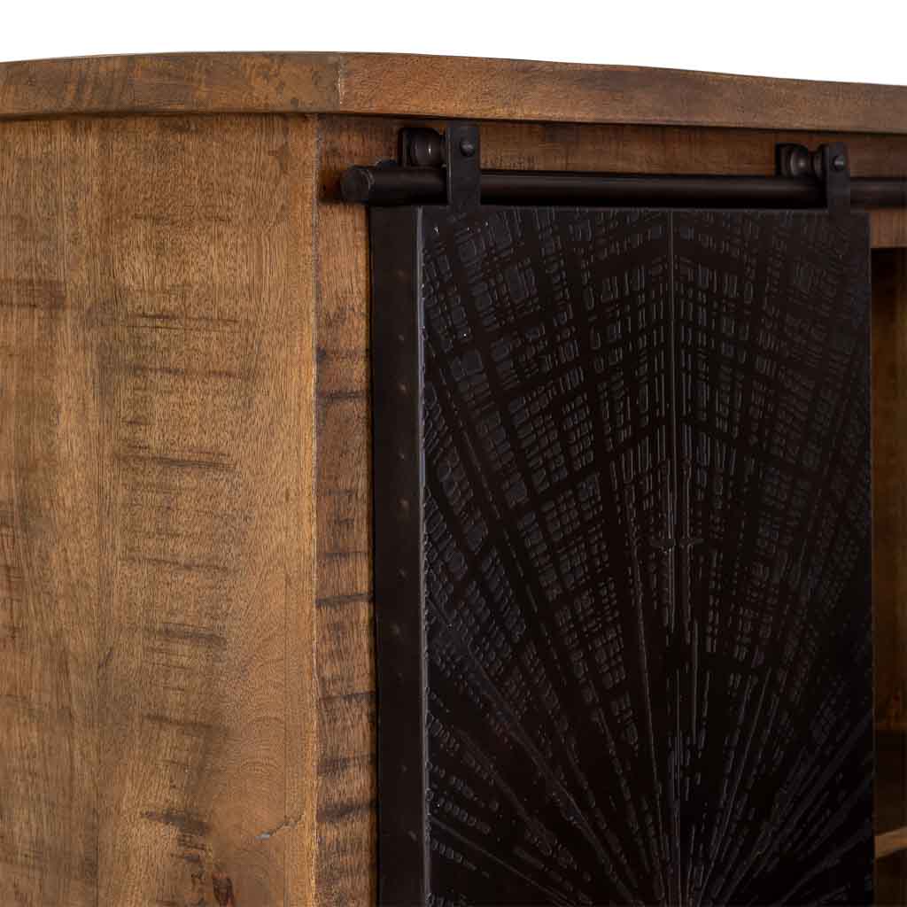 ARMARIO ÓXIDO ARTESANAL DE MADERA MACIZA CON 5 CAJONES Y 2 PUERTAS image 8