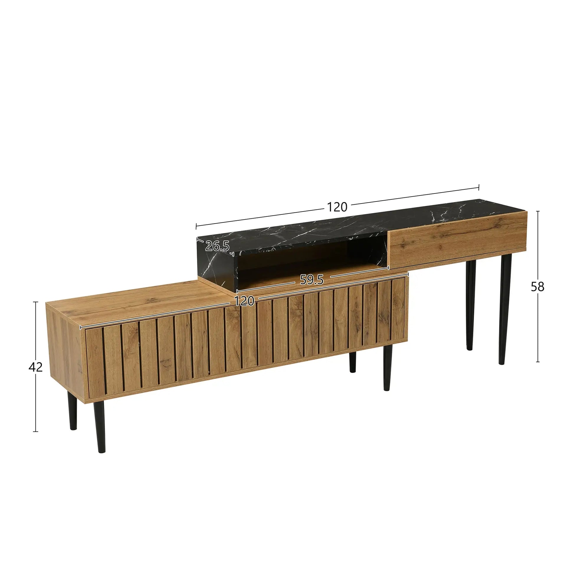 MUEBLE TV MODERNO DISEÑO MÁRMOL & VETADO MADERA image 1