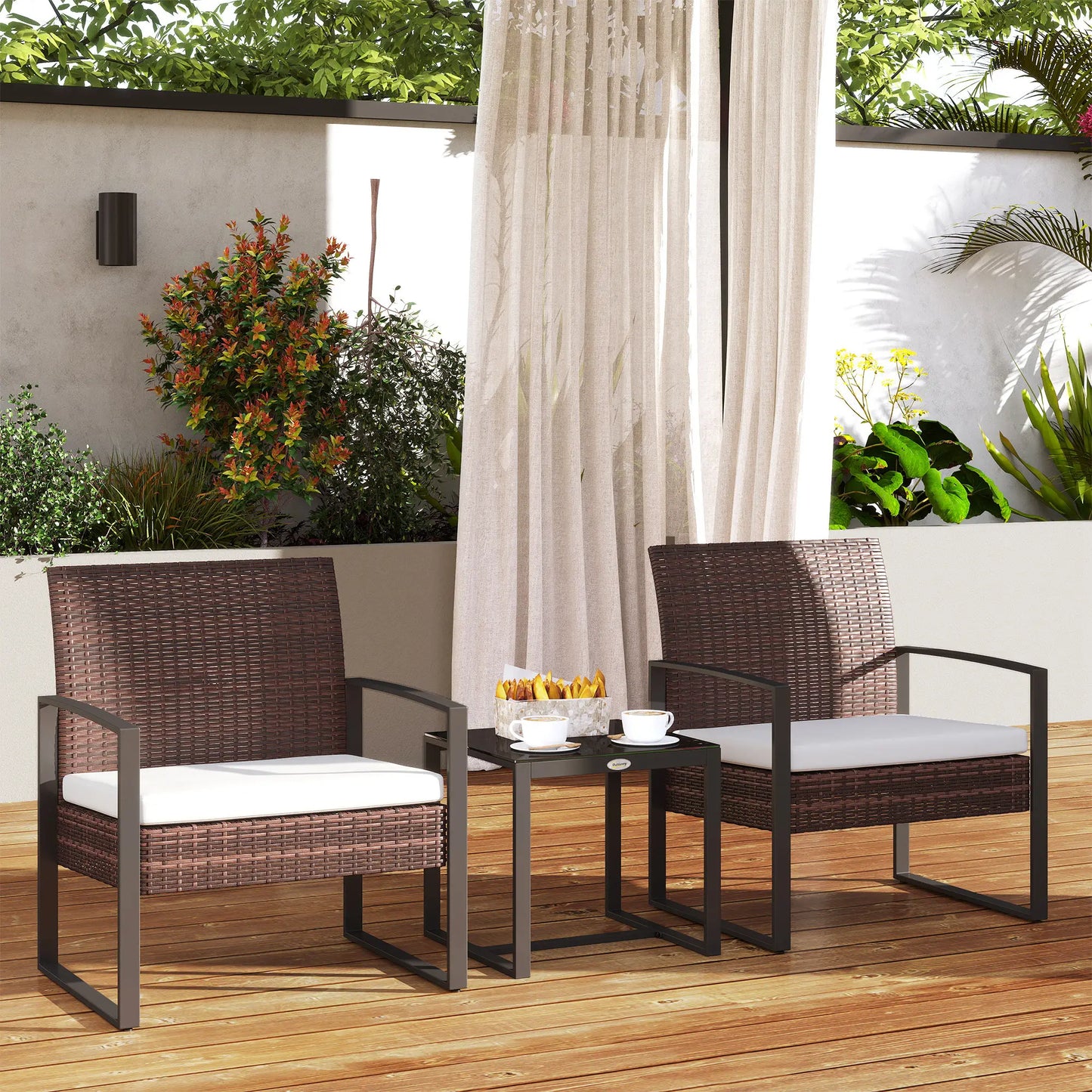 CONJUNTO DE JARDÍN RATÁN TERRACE RELAX 3 PIEZAS image 0
