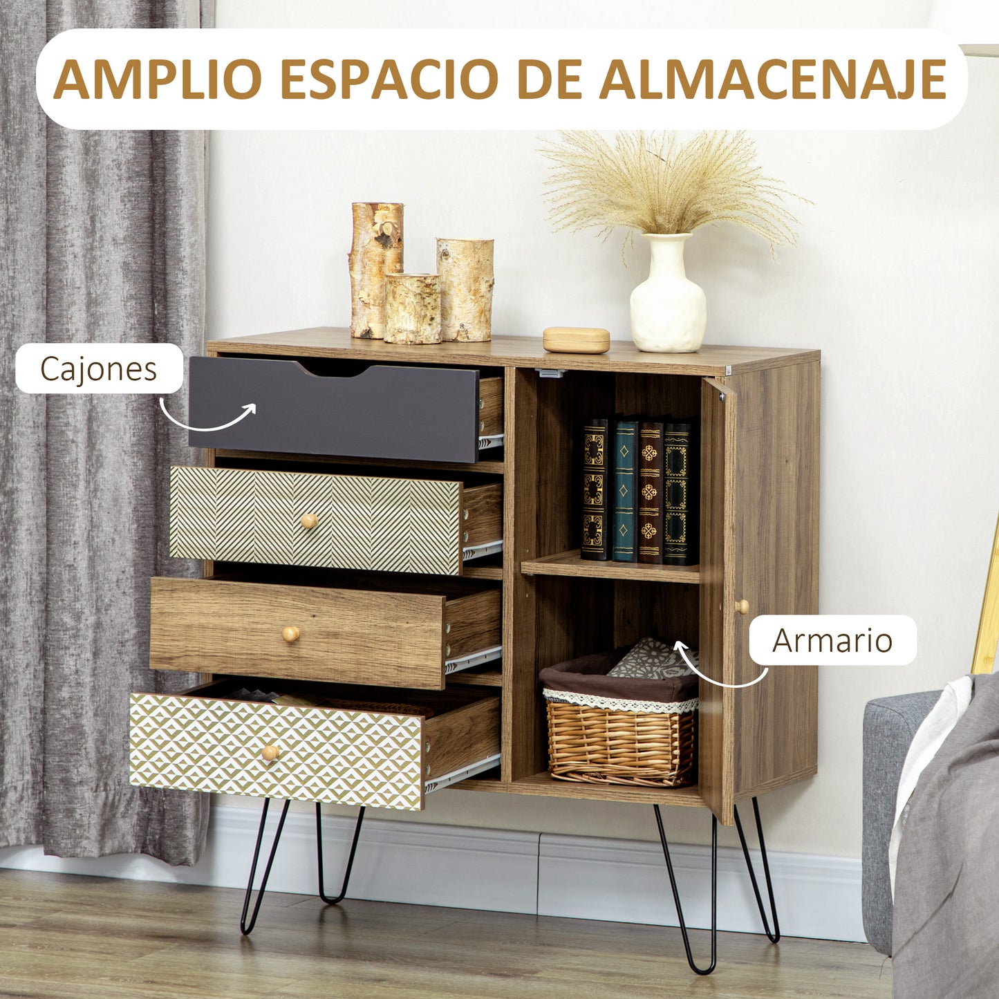 CÓMODA BOHO MADERA “BOHO HARMONY FOUR DRAWER” image 5
