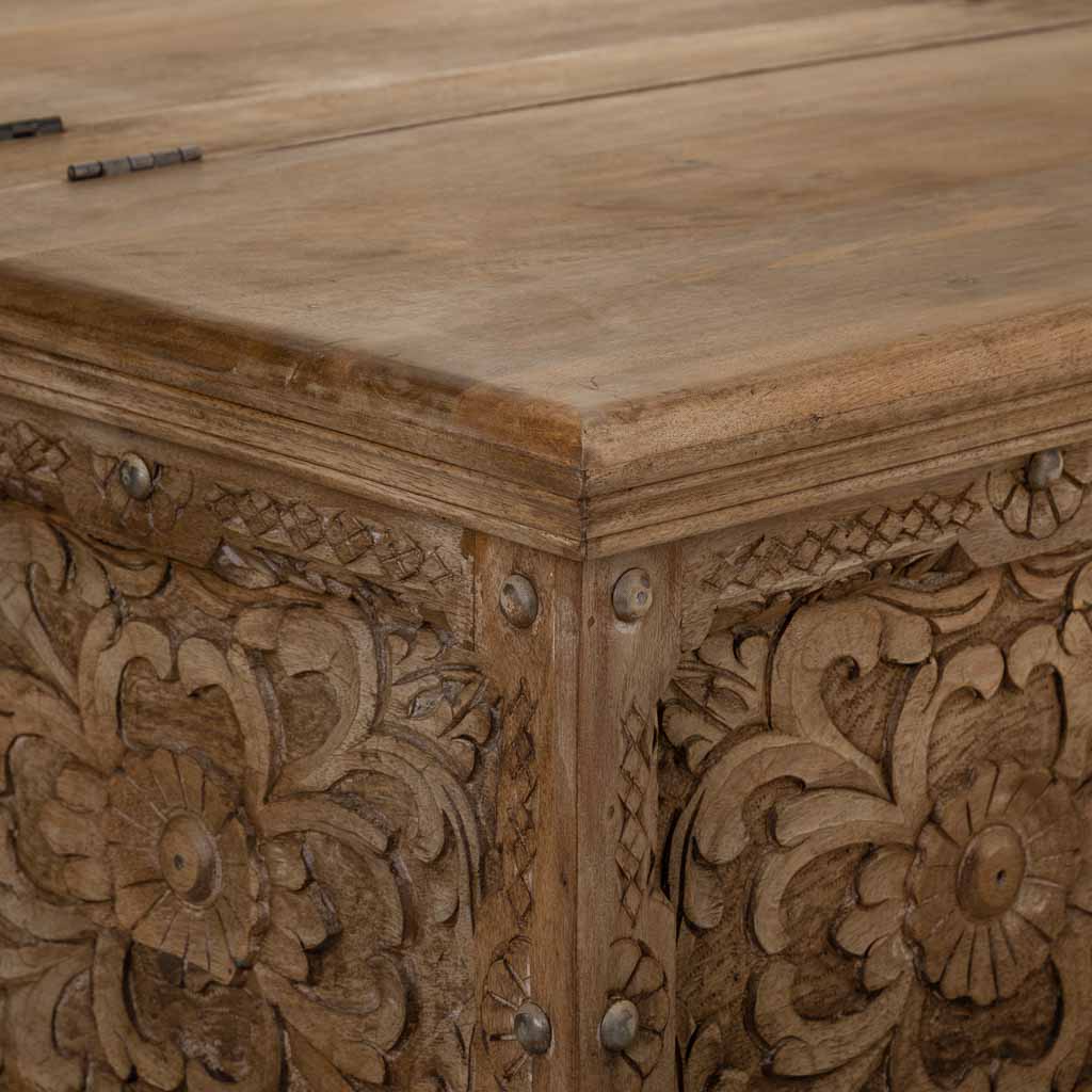 MESA BAÚL DE CENTRO DALIAN ARTESANAL MARRÓN image 5