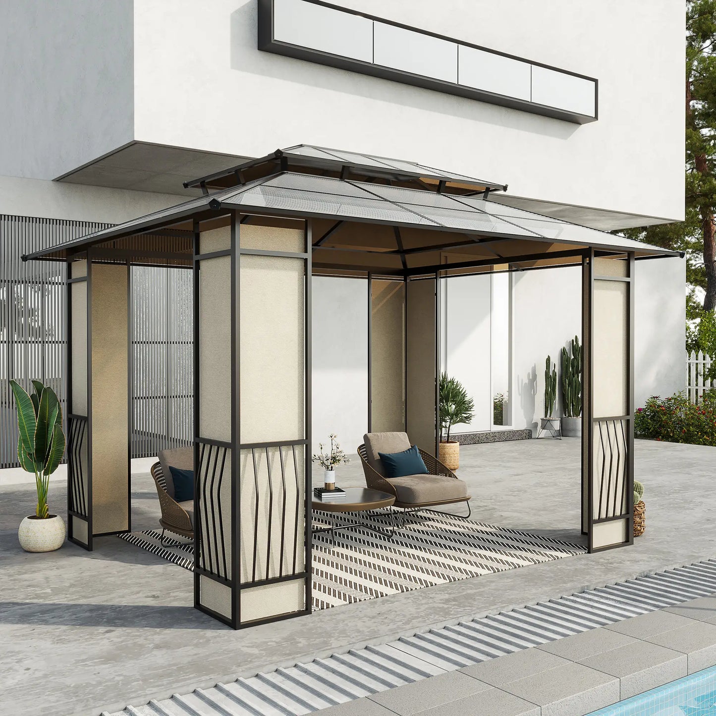 CENADOR DE JARDÍN LUXSHADE 360 CON TECHO DE POLICARBONATO ANTI-UV image 0