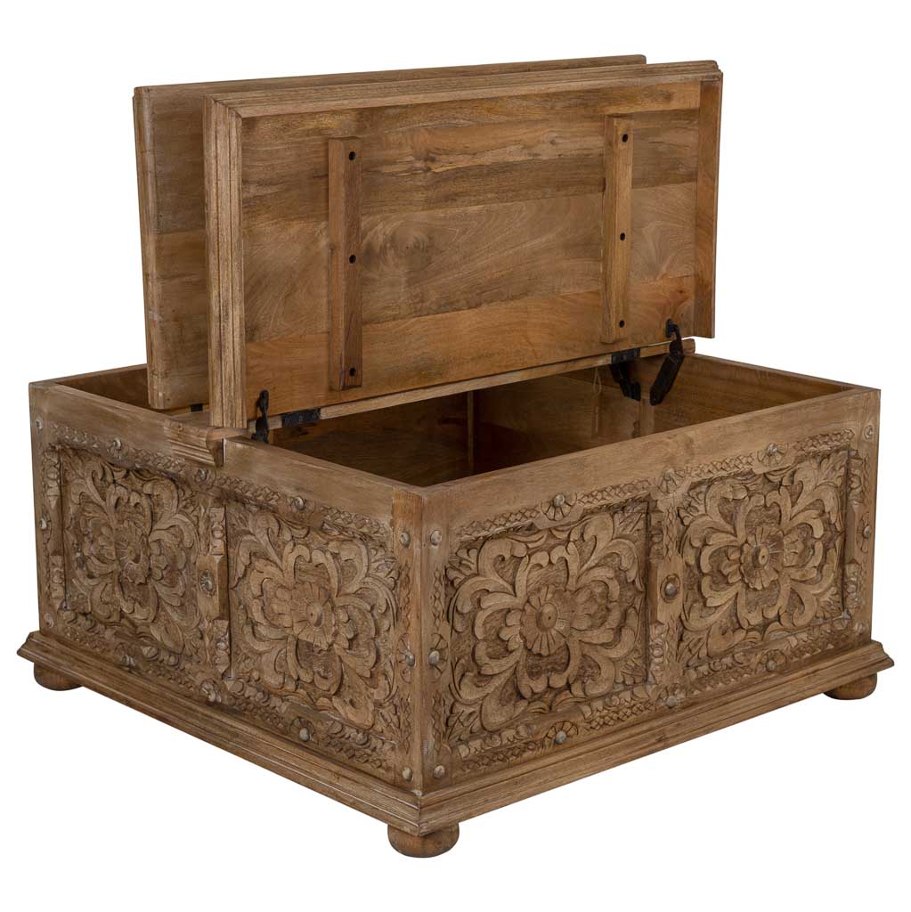 MESA BAÚL DE CENTRO DALIAN ARTESANAL MARRÓN image 3