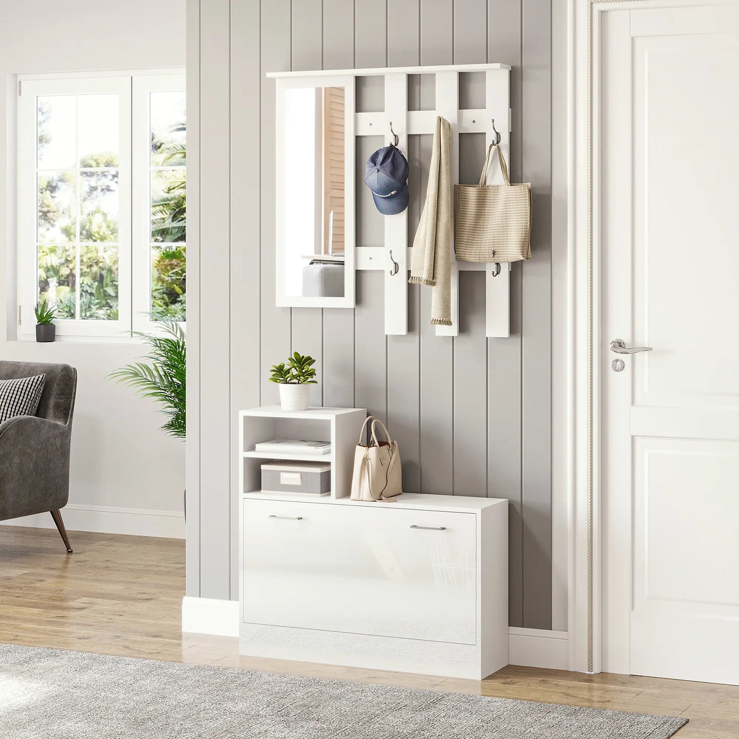 RECIBIDOR BRIGHT&STORE WHITE 3 EN 1 image 0