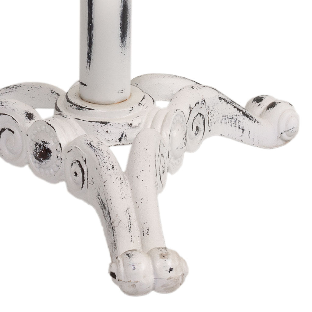 TABURETE DE MADERA Y METAL BLANCO image 7
