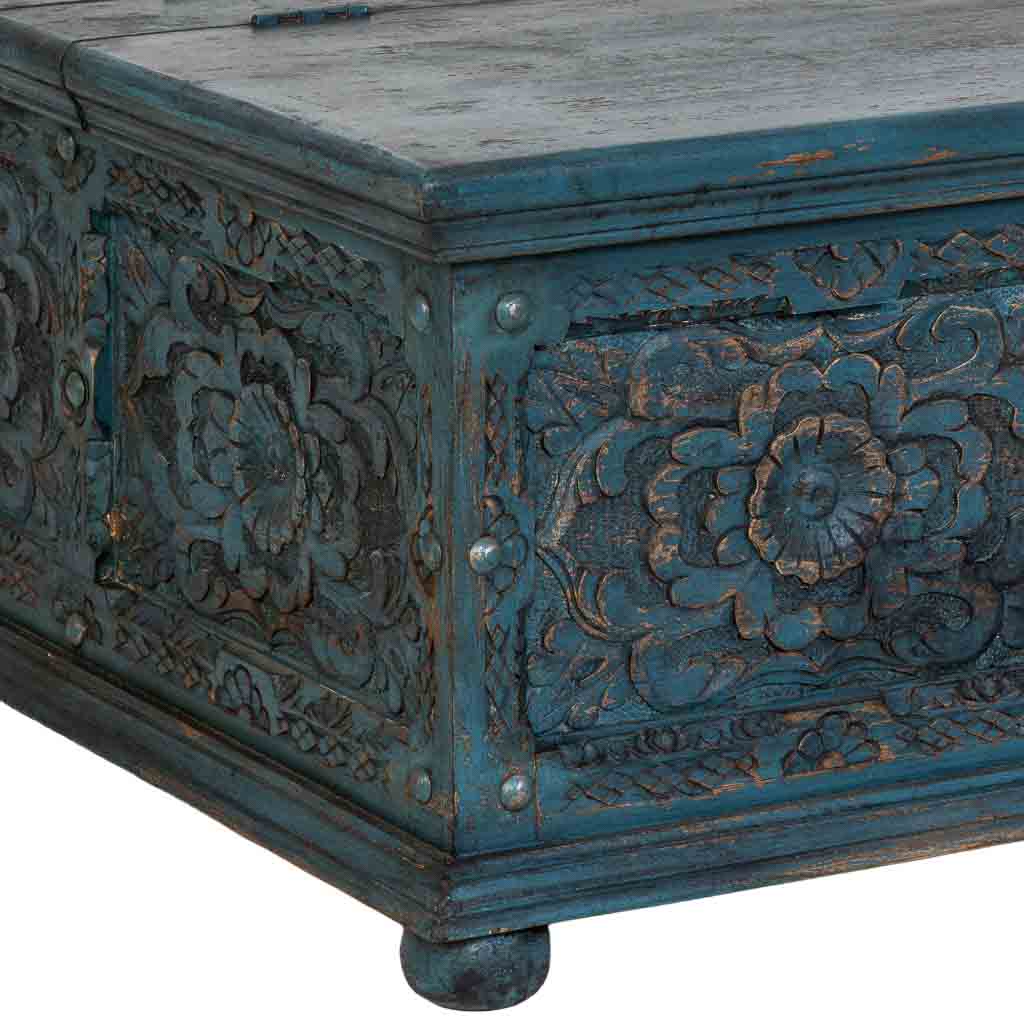 MESA DE CENTRO DALIAN ARTESANAL AZUL ENVEJECIDO image 4