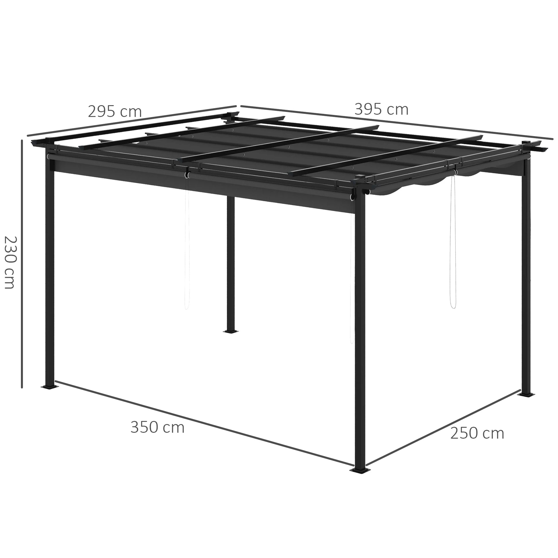PÉRGOLA DE JARDÍN SOMBRA NOVA 4X3 CON TECHO RETRÁCTIL Y 4 CORTINAS image 9
