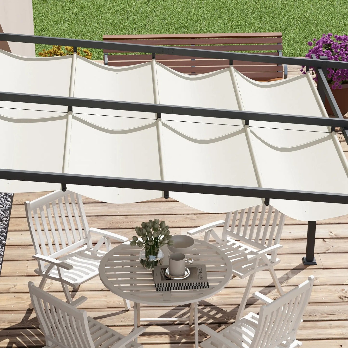 PÉRGOLA DE JARDÍN SOLENZA RETRACTIL 3X3 image 2