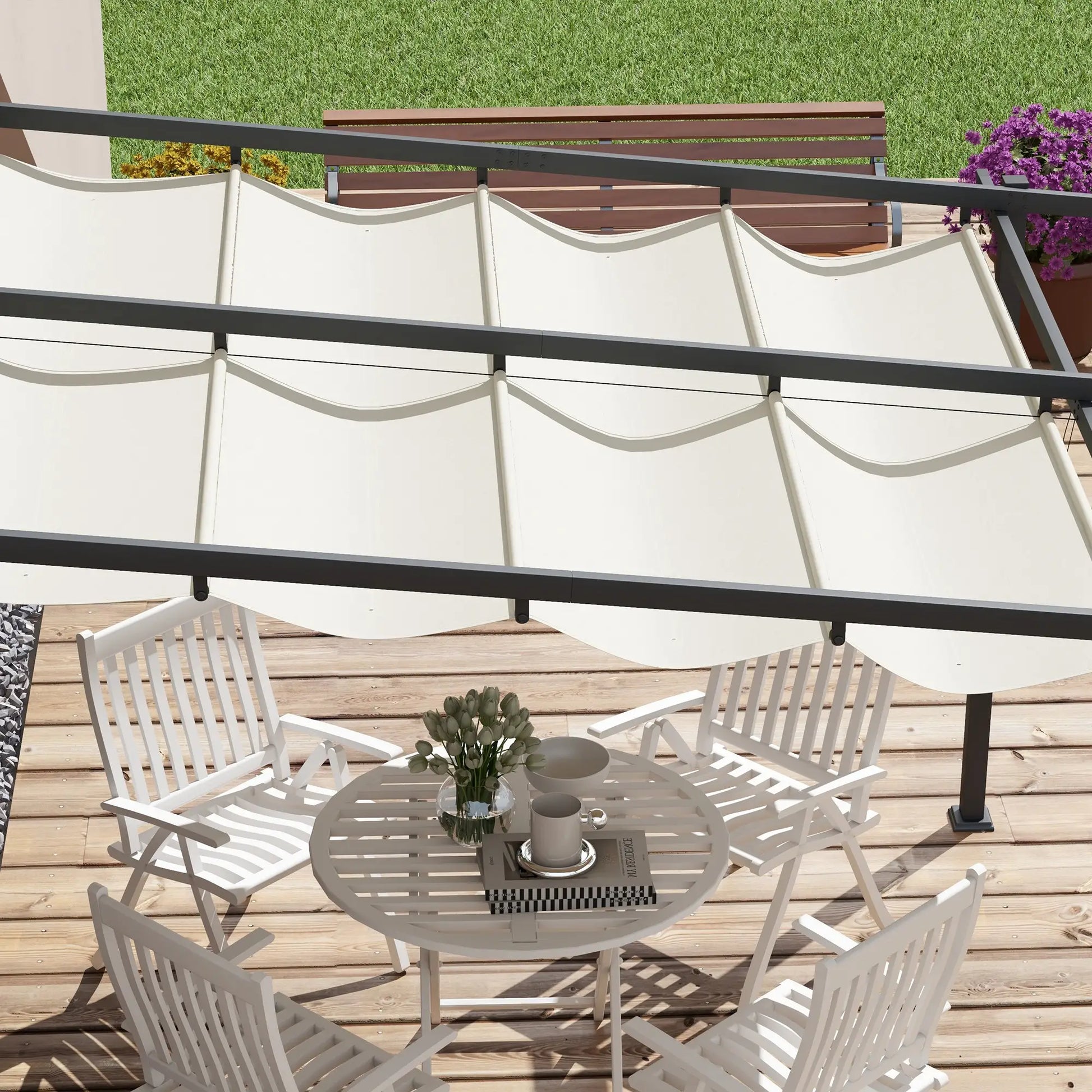 PÉRGOLA DE JARDÍN SOLENZA RETRACTIL 3X3 image 2
