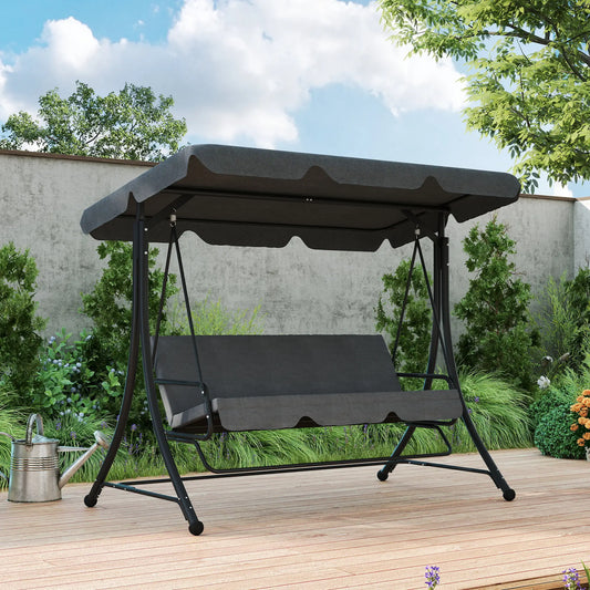 COLUMPIO DE JARDÍN 3 PLAZAS CON REPOSAPIÉS MODELO CONFORT image 0