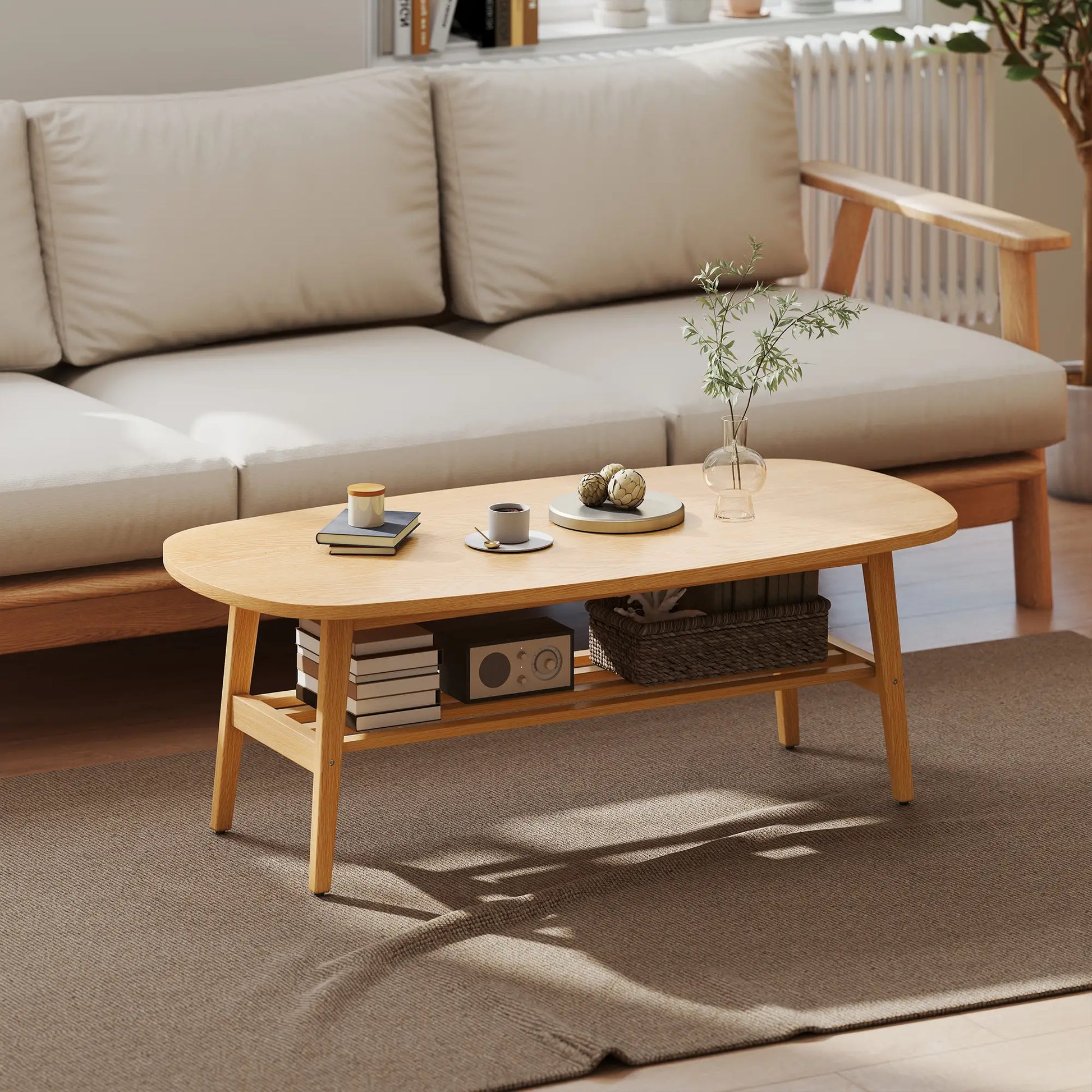 MESA DE CENTRO MODERNA OVALADA NORDIC OPEN image 8