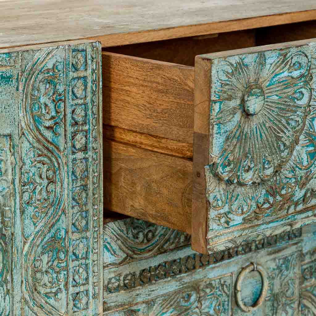 APARADOR DALIAN AQUA GREEN VINTAGE ARTESANAL image 2