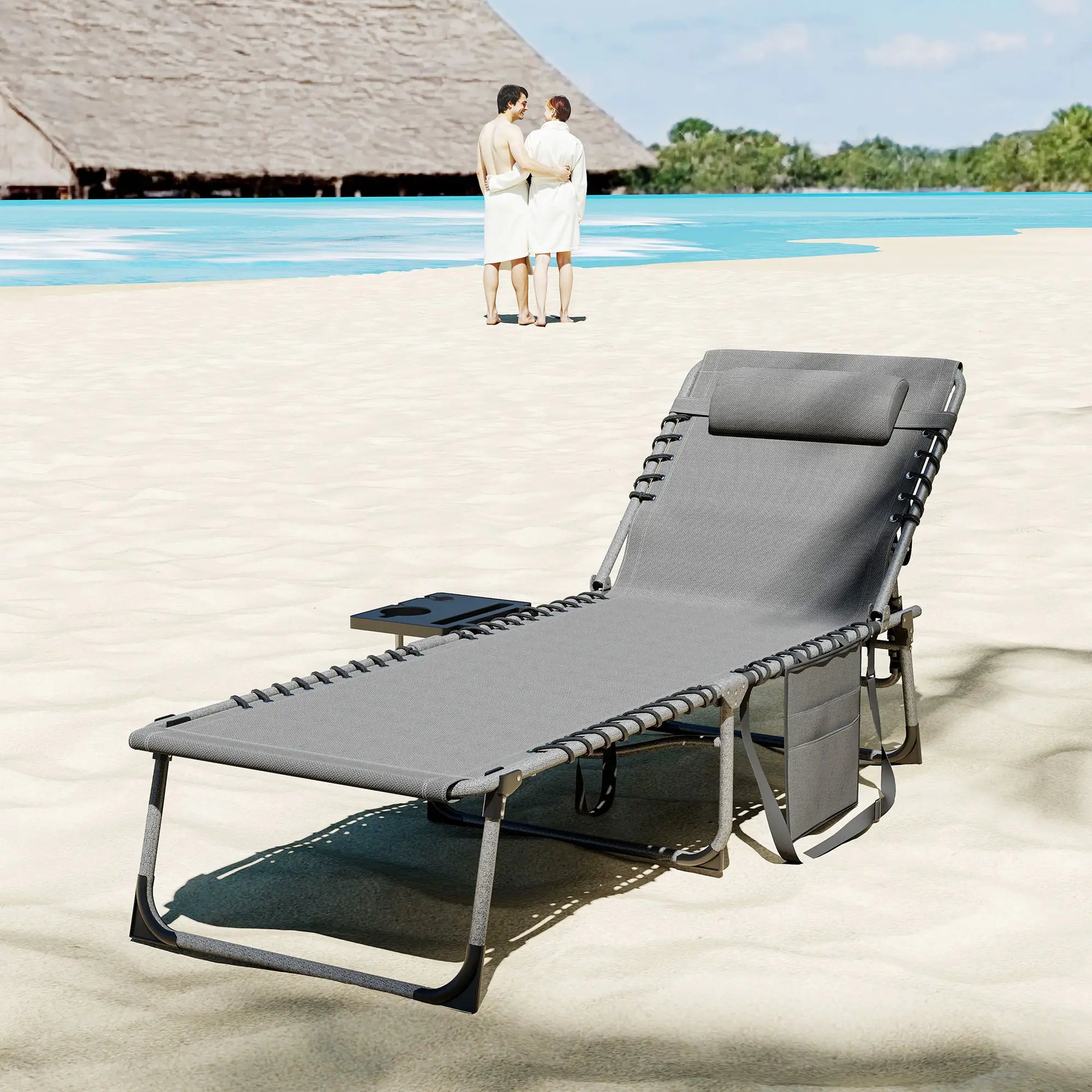 TUMBONA DE JARDÍN PLEGABLE RECLINABLE STEEL COMFORT PRO GRIS image 7
